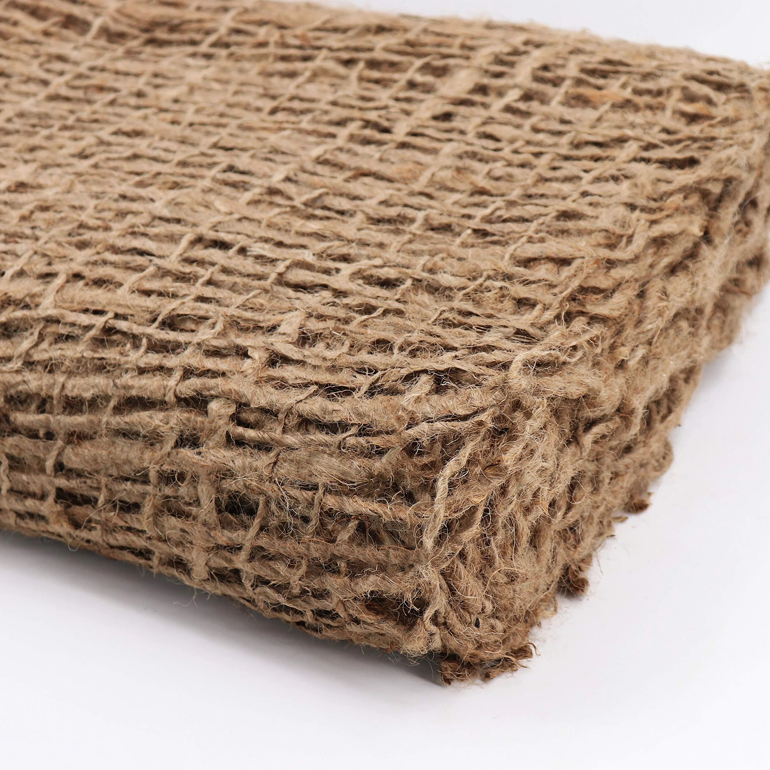Tapis de sol en toile de jute 1,20 m de large Jute Grosse mailles pour étang Sécurité pente 5m