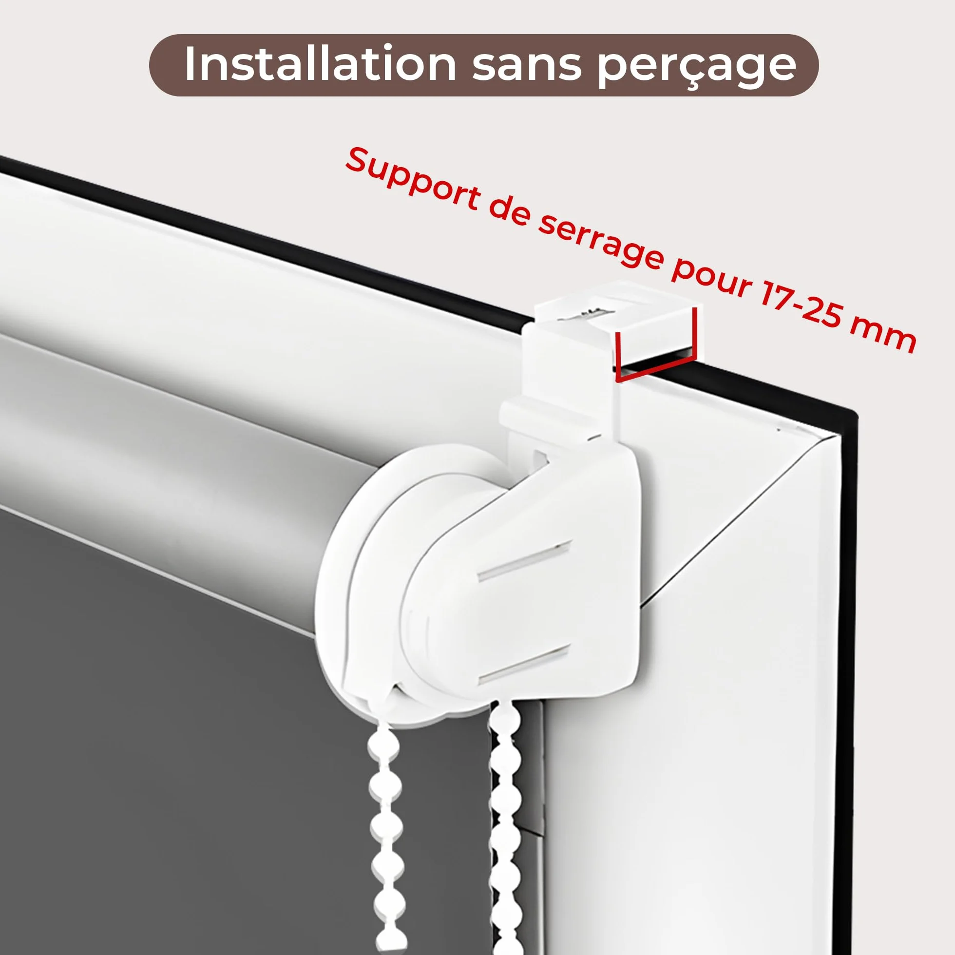 Enrouleur Occultant Thermique sans Perçage 40x170 cm Rideau Opaque Isolant Gris Foncé