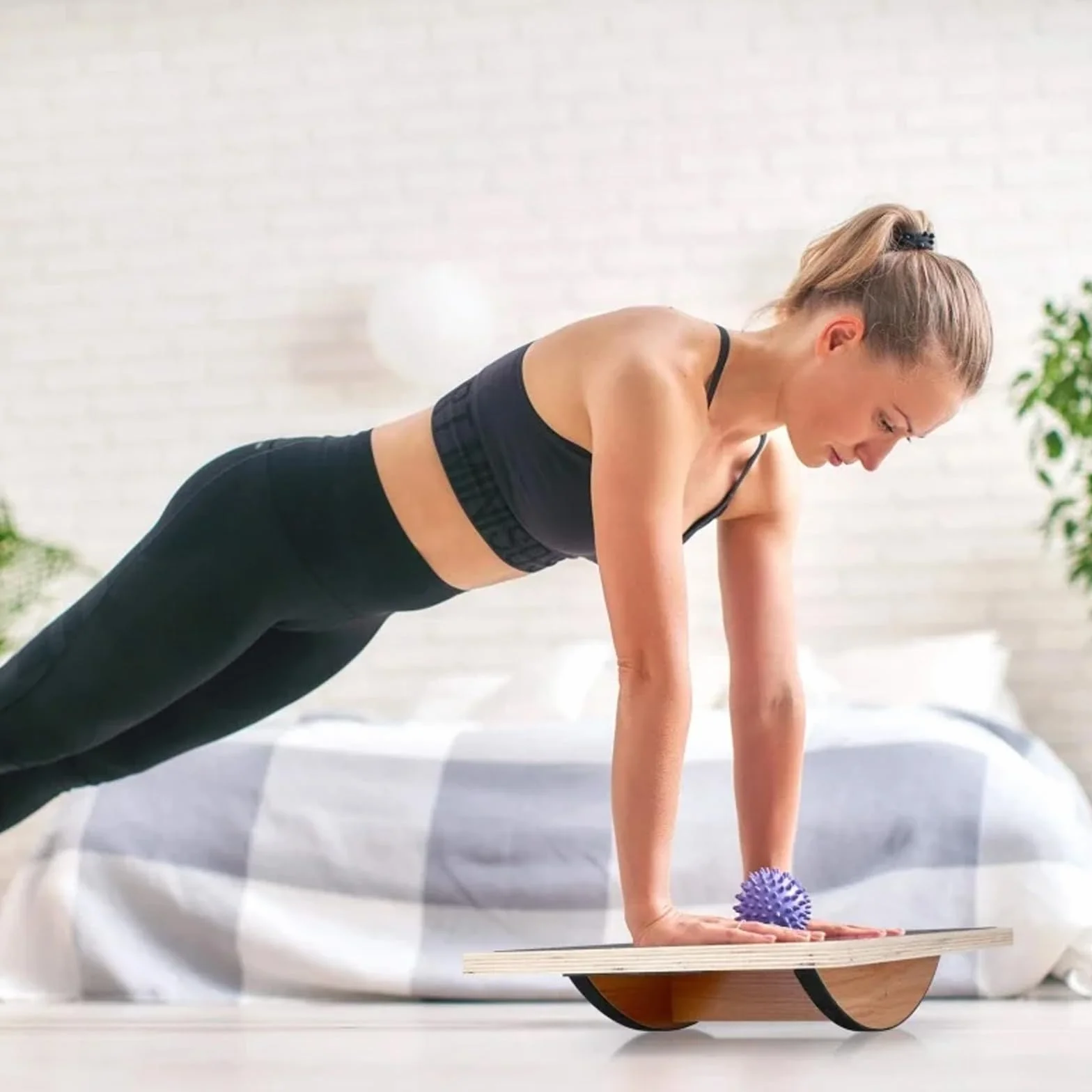 Planche d'équilibre en bois antidérapant pour surf, sport, physiothérapie et fitness