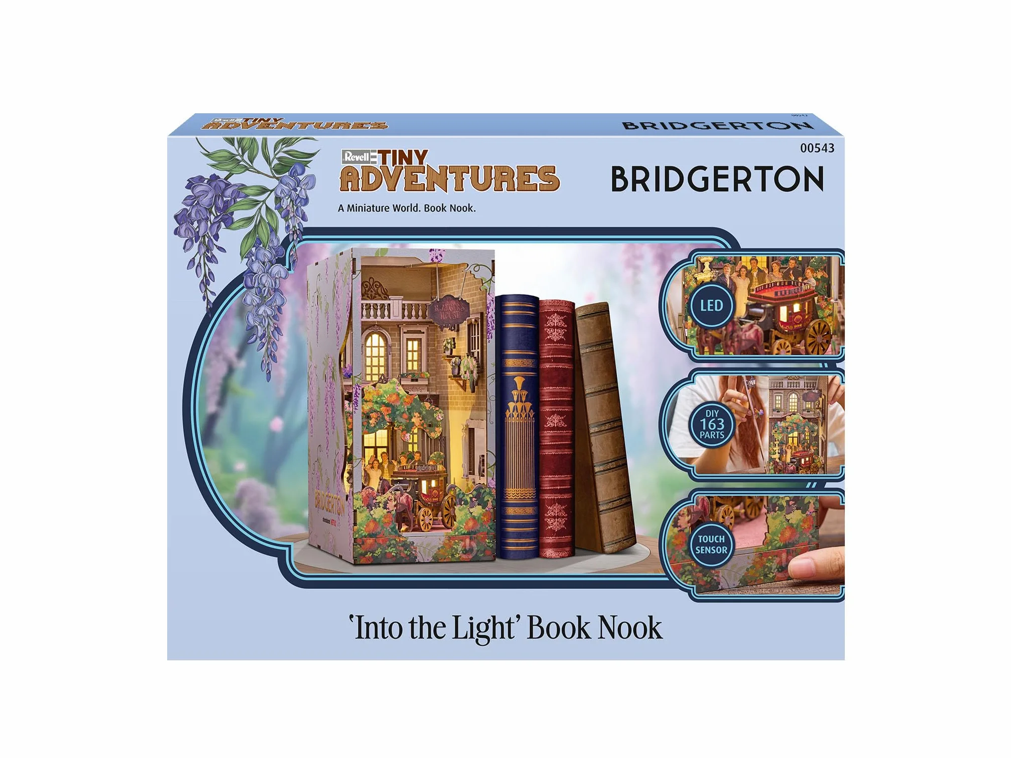 Revell Tiny Adventures Bridgerton Into The Light Book Nook LED Artisanat Miniature 3D Bois