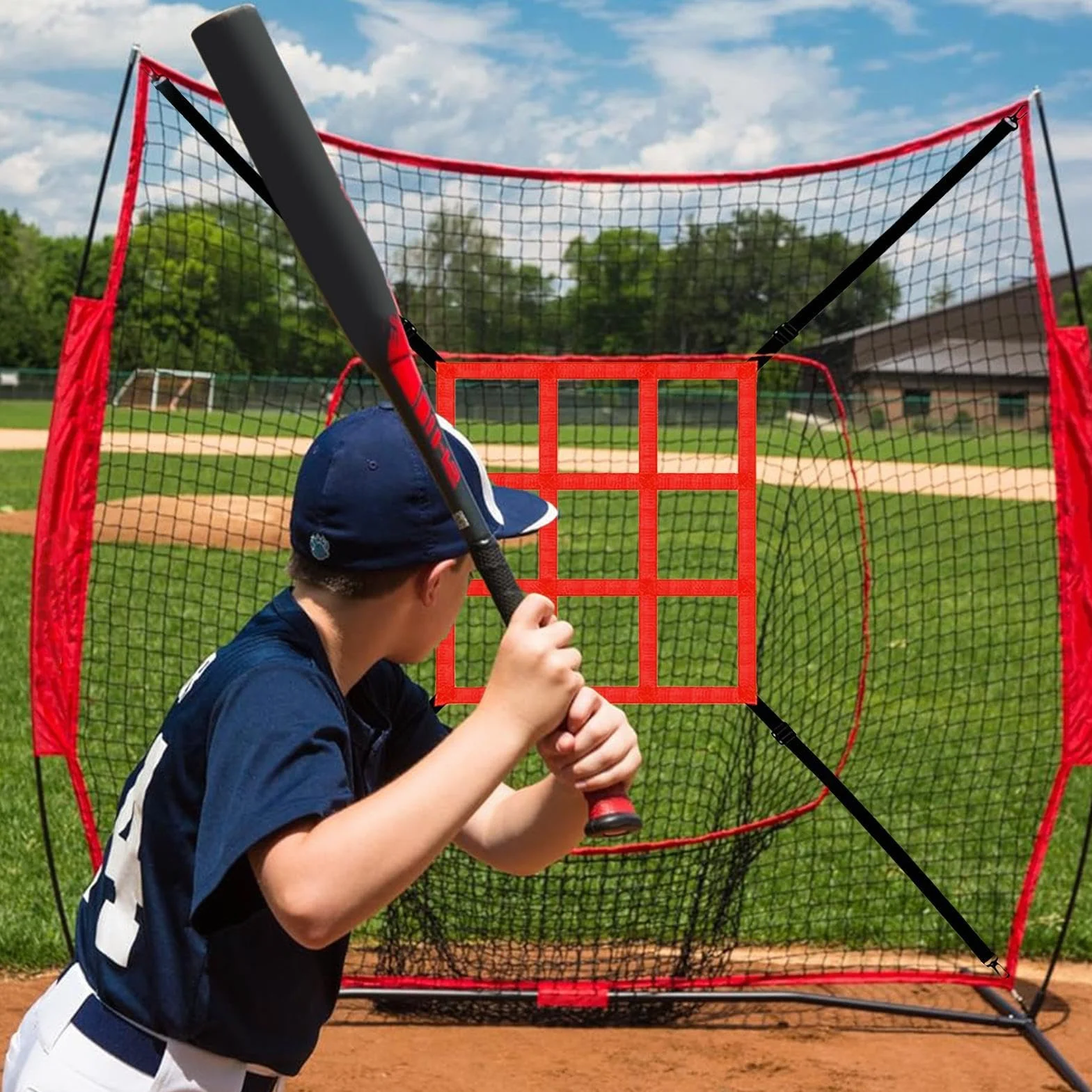 Cible de pitching net Strike Zone | Filet cible de tangage réglable, filet d'entraînement de baseball pour frapper la capture d'impact, travail avec des exercices de tangage et précision de
