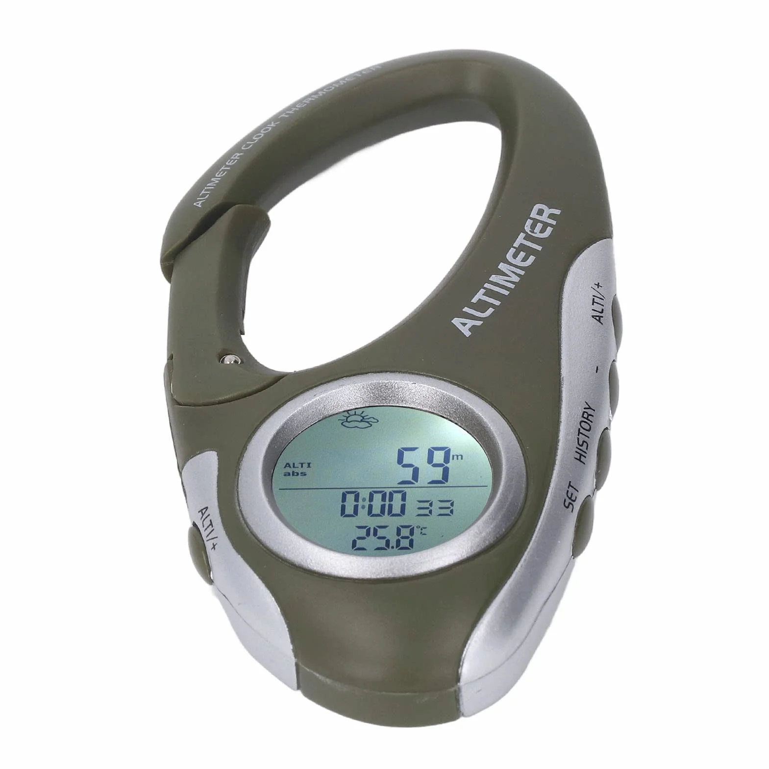 Baromètre Altimètre Numérique Multifonctionnel, Thermomètre Moniteur d'Altitude Métrique, Portable avec Rétroéclairage, pour Sports de Plein Air