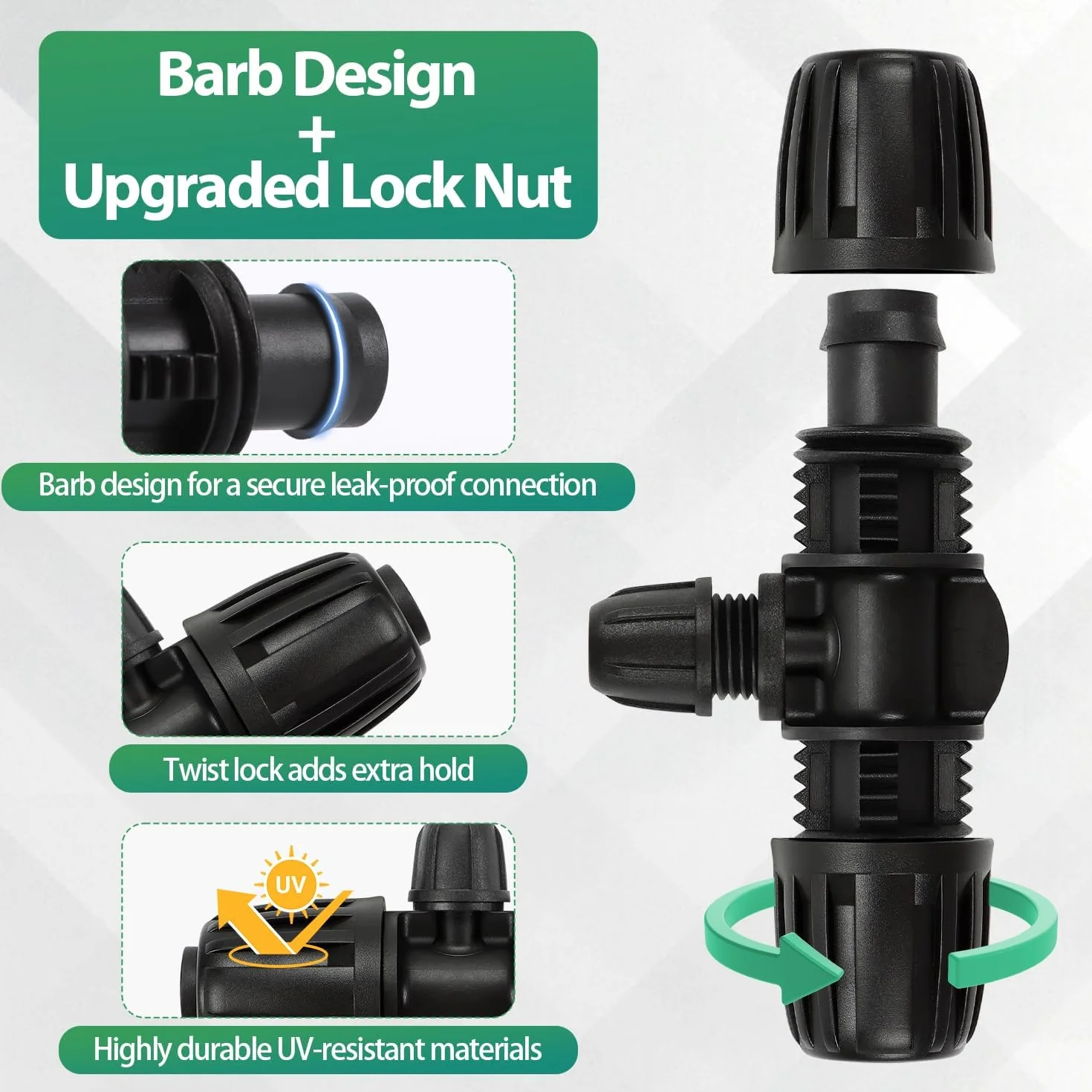 Connecteurs en T Barbelés 16mm 4/7 Universel pour Irrigation Jardin Tuyau PE Lot de 15