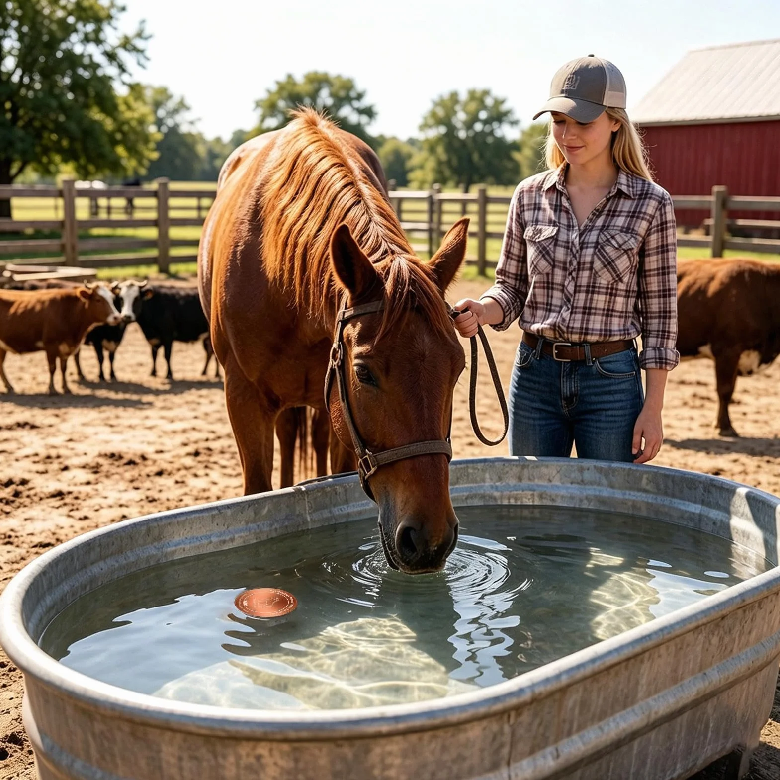 Disque en cuivre pour eau potable - Nettoyage Physique Résistant Aux Intempéries, Purification pour Abreuvoir Chevaux, Bains d'oiseaux, Piscine