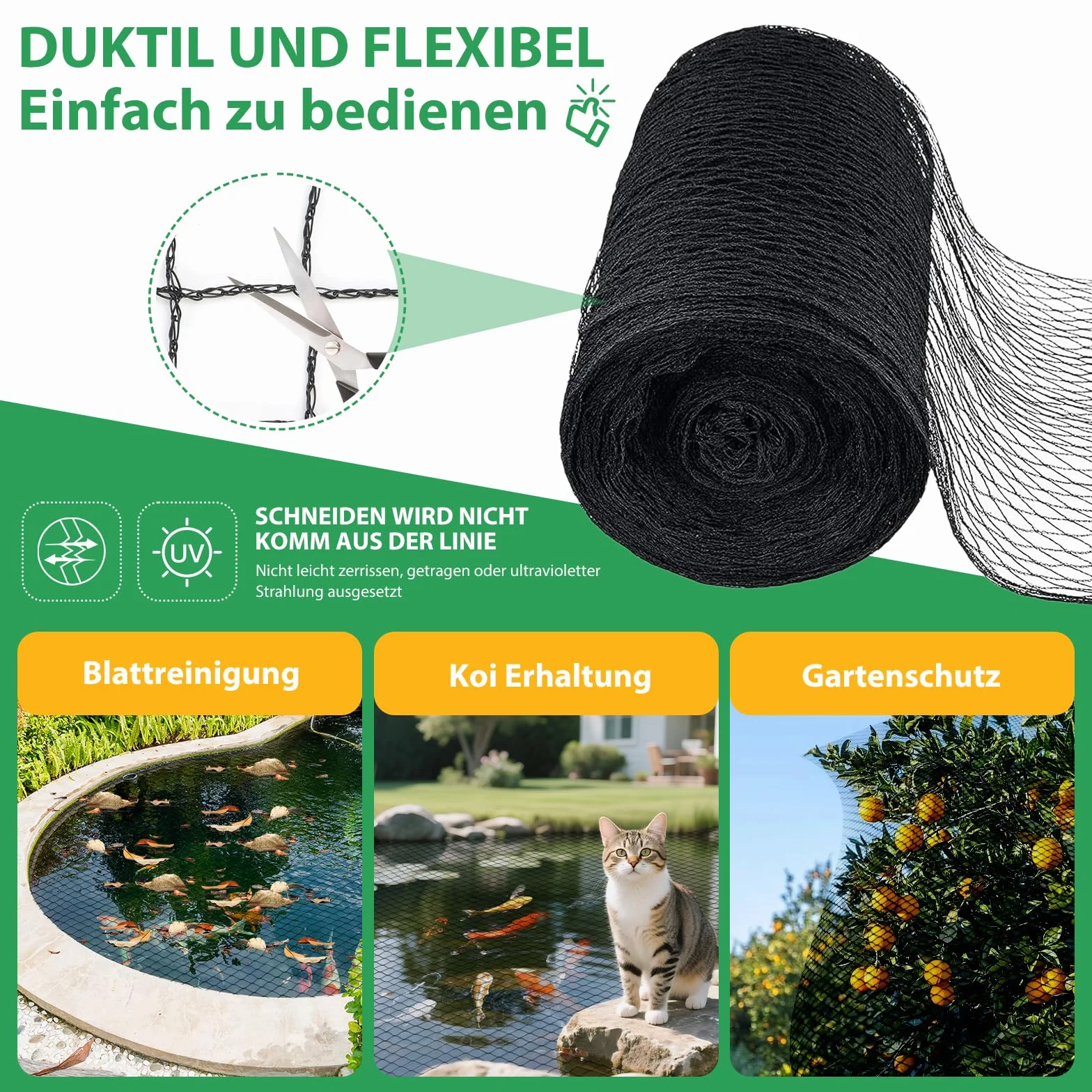 Filet de protection oiseaux pigeons 12x12 mm maille fine 30 g/m² résistant UV bâche piscine arbres fruitiers