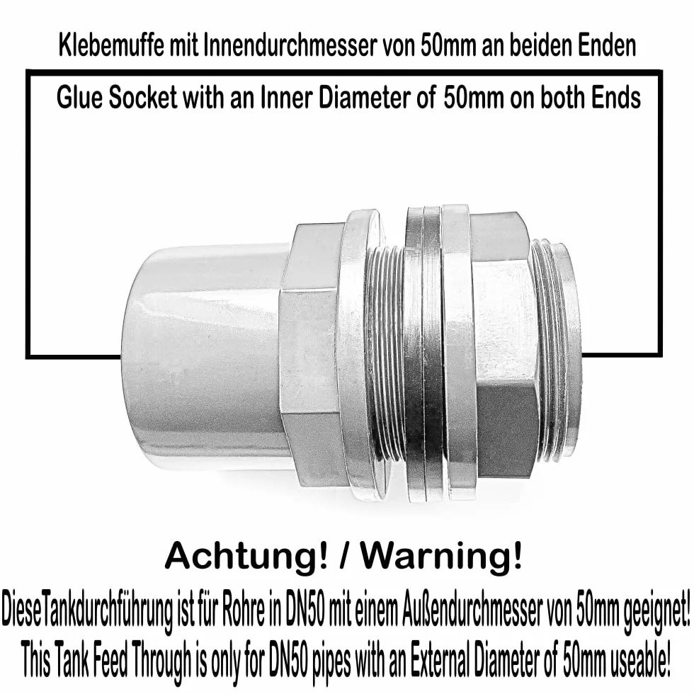 Adrenalin-Fishing PVC-U Passe-cuve 50mm 63x50x2'' z manchonami i uszczelką