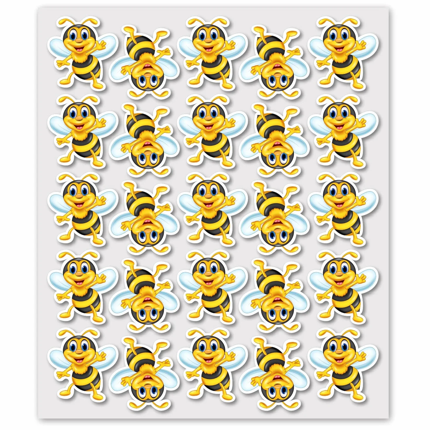 iSecur 25 autocollants abeille drôle 3 cm pour ordinateur portable smartphone coques de protection stickers enfants valise