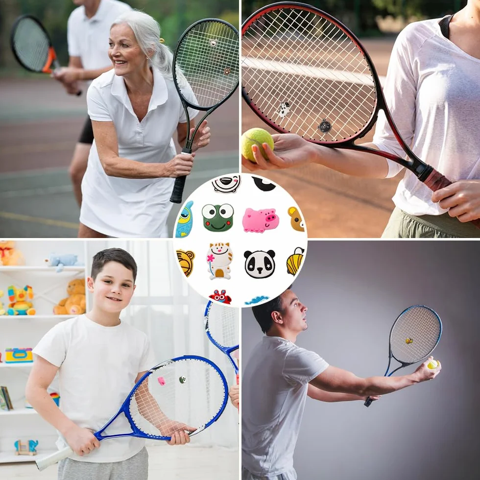 Amortisseur de Vibration Raquette Tennis Silicone Animaux Enfant Accessoire Raquette Badminton Squash