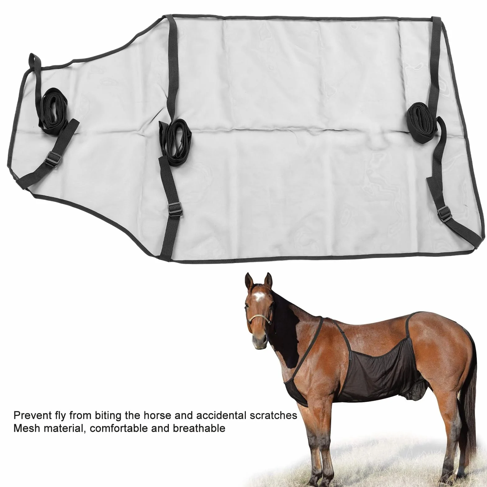 HEEPDD Protège-Ventre de Cheval, Bandage Corporel, Protection Contre Les Marques D'éperons, Protection du Ventre, Confortable, Réglable, Doux, Respirant, Léger, Anti-Rayures pour