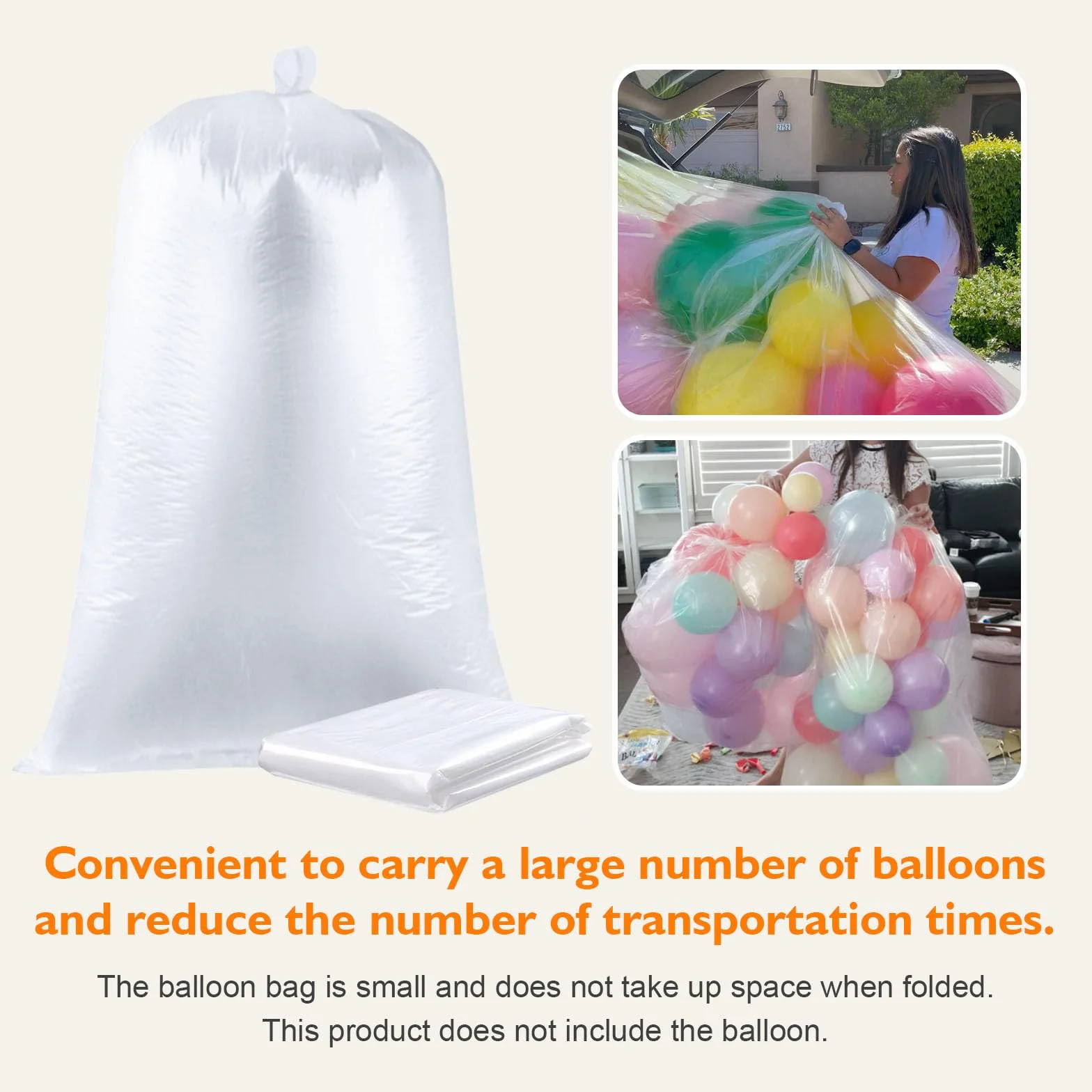Lot de 2 sacs de transport transparents extra larges de 249 x 140 cm pour arche de guirlande, élimination des arbres de Noël, fournitures de fête d'anniversaire de mariage