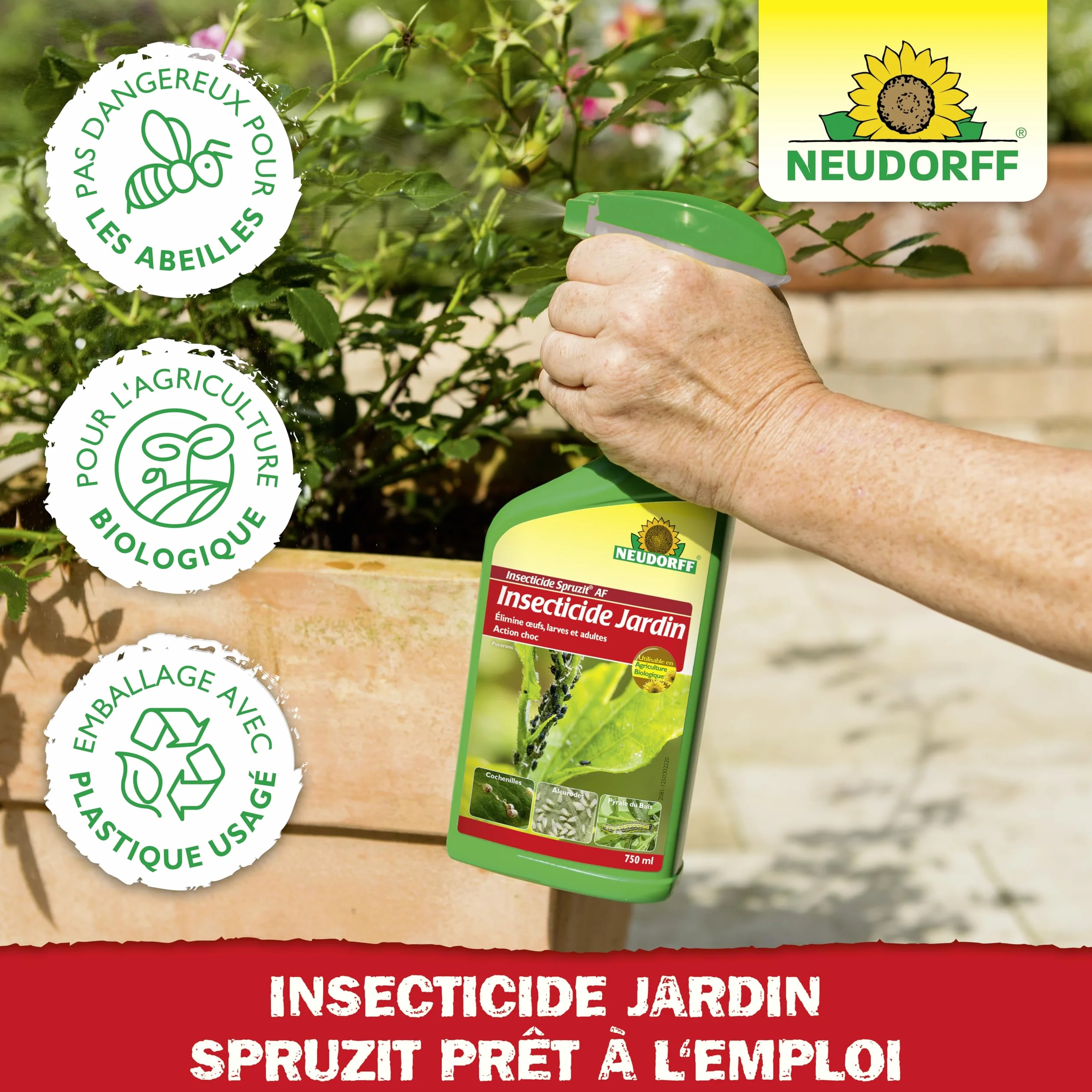 Neudorff Spruzit Insecticide Jardin 750 ml - Prêt à l'emploi contre pucerons, cochenilles et ravageurs