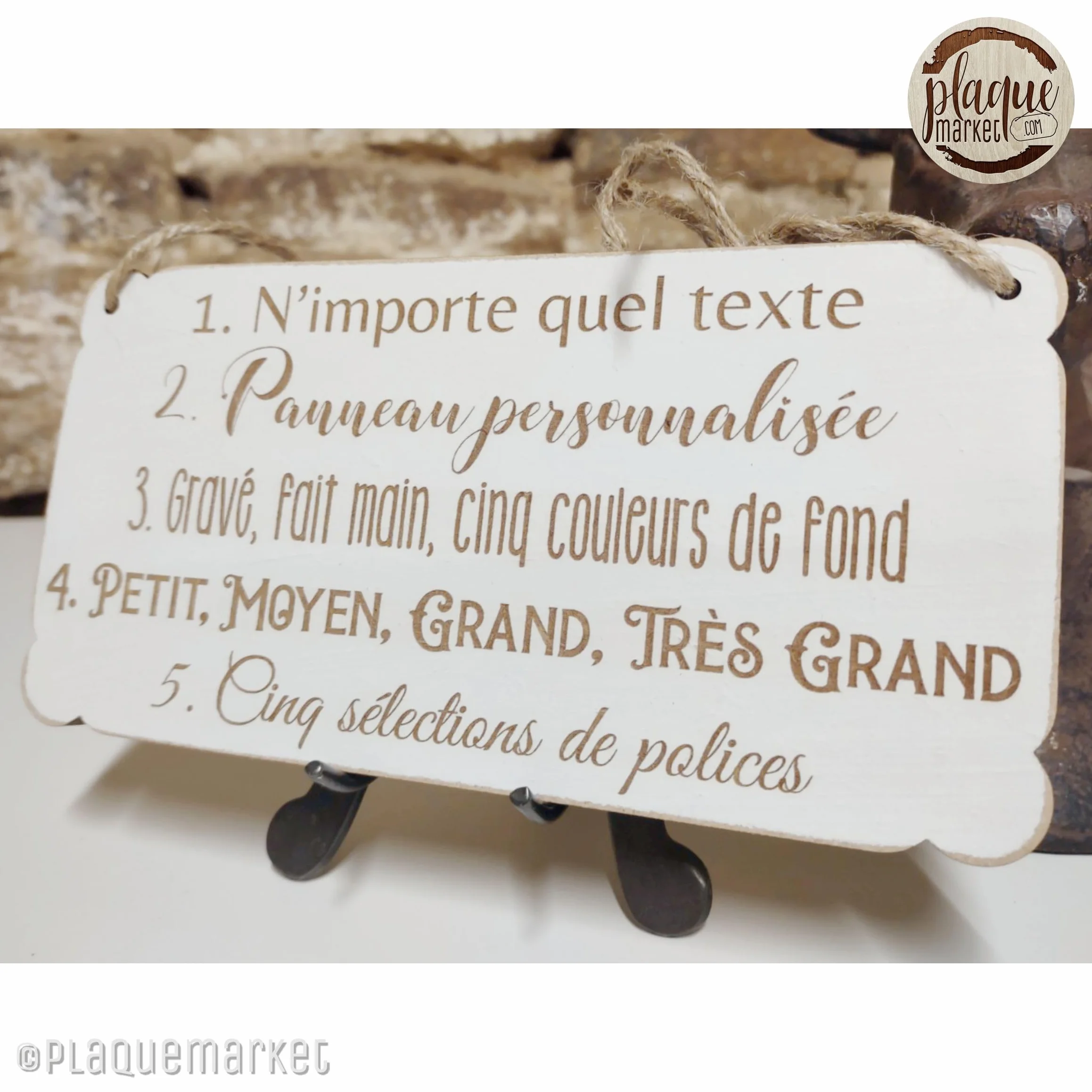 Panneau en Bois Personnalisée avec Votre Texte Plaque de Porte Cadeau Suspendre Maison