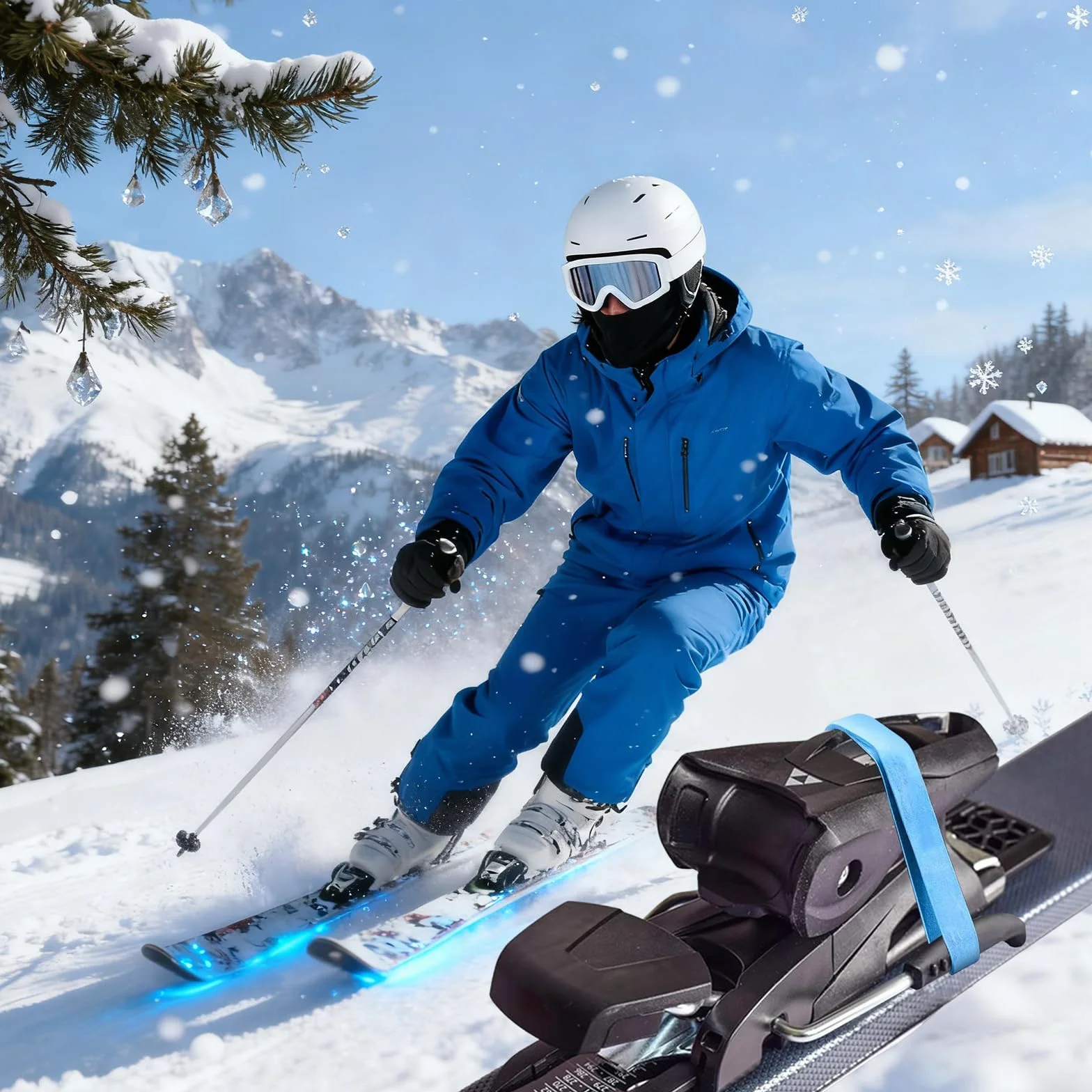 30 Pièces Retenue De Frein De Ski, Caoutchouc De Fixation Ski, Bleu Dispositifs De Retenue De Frein De Ski, Sangles De Fixation Élastiques en Caoutchouc, pour Snowboard Accessoires De Sports d'hiver