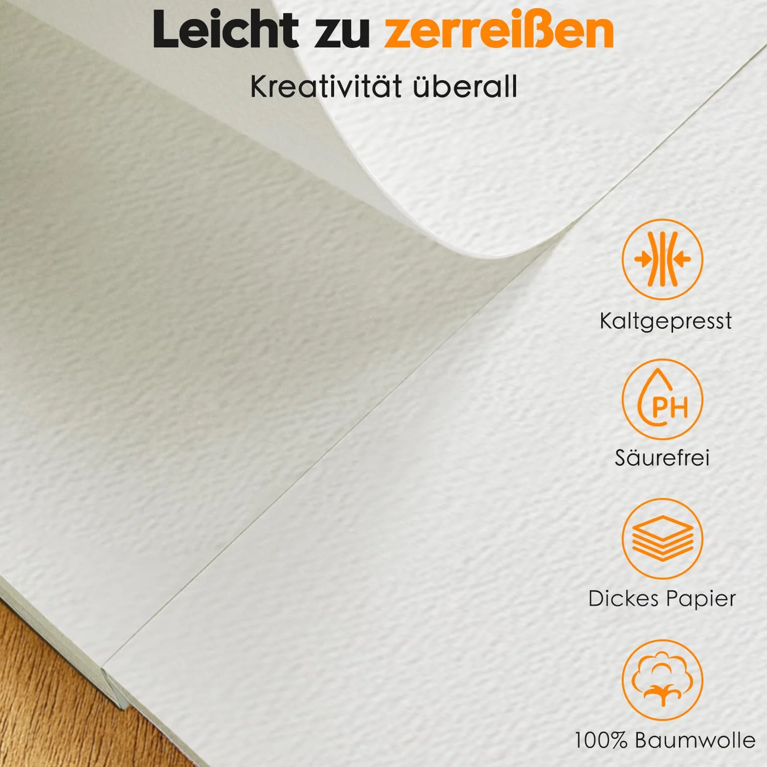 KOVIEDE Papier aquarelle A6 300 g/m² 100% coton Lot de 60 feuilles Carnet de croquis aquarelle