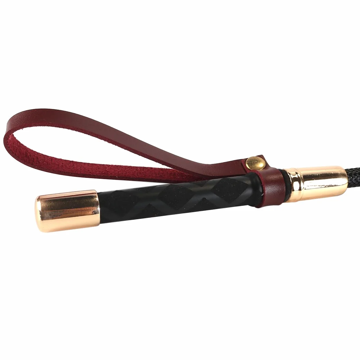 Cravache d'équitation 34 cm avec poignée en gel antidérapant (rouge rétro)