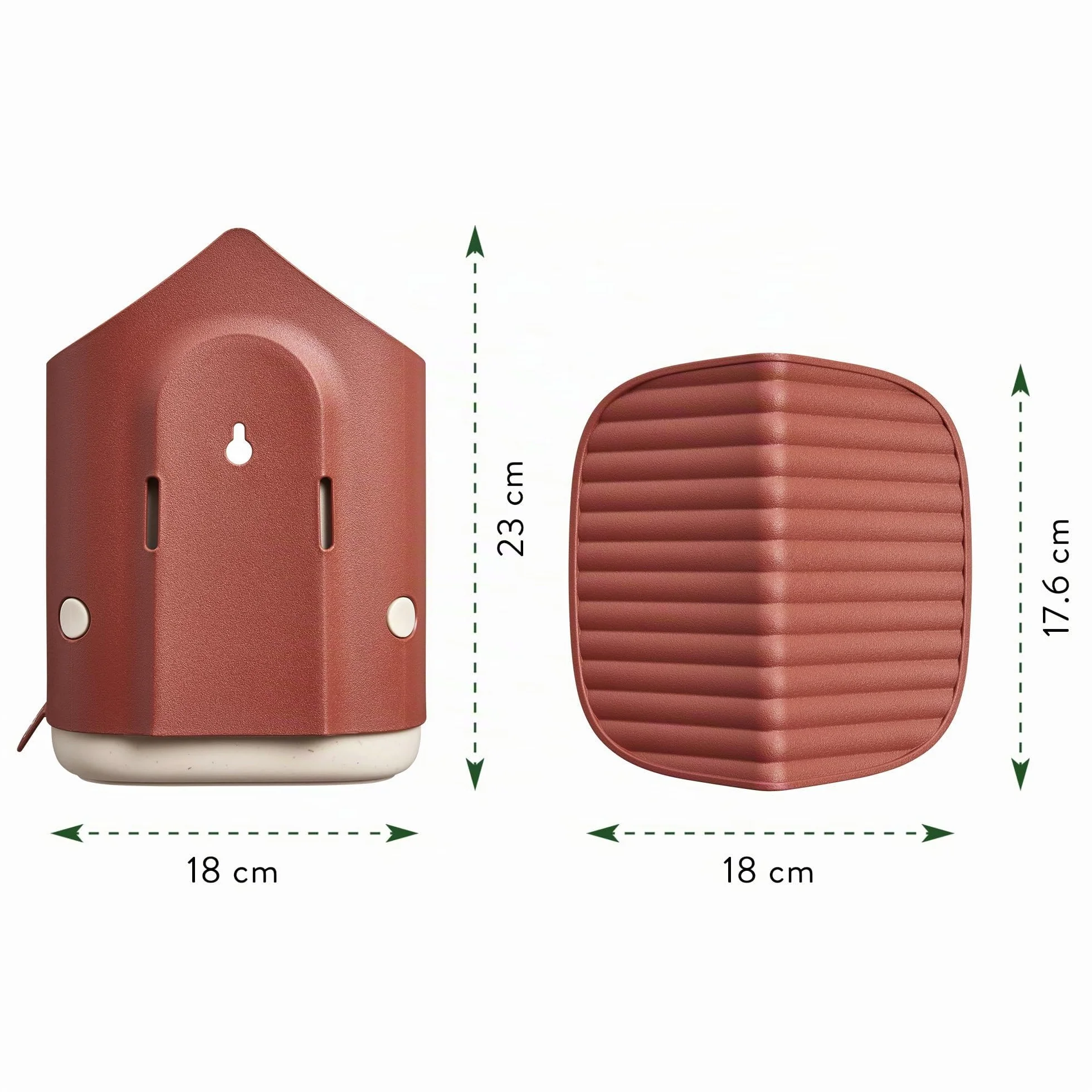 Elho Cosy Bird House 18cm - Nichoir Oiseaux Exterieur - Plastique 100% Recyclé - Rouge/Tuscan Red