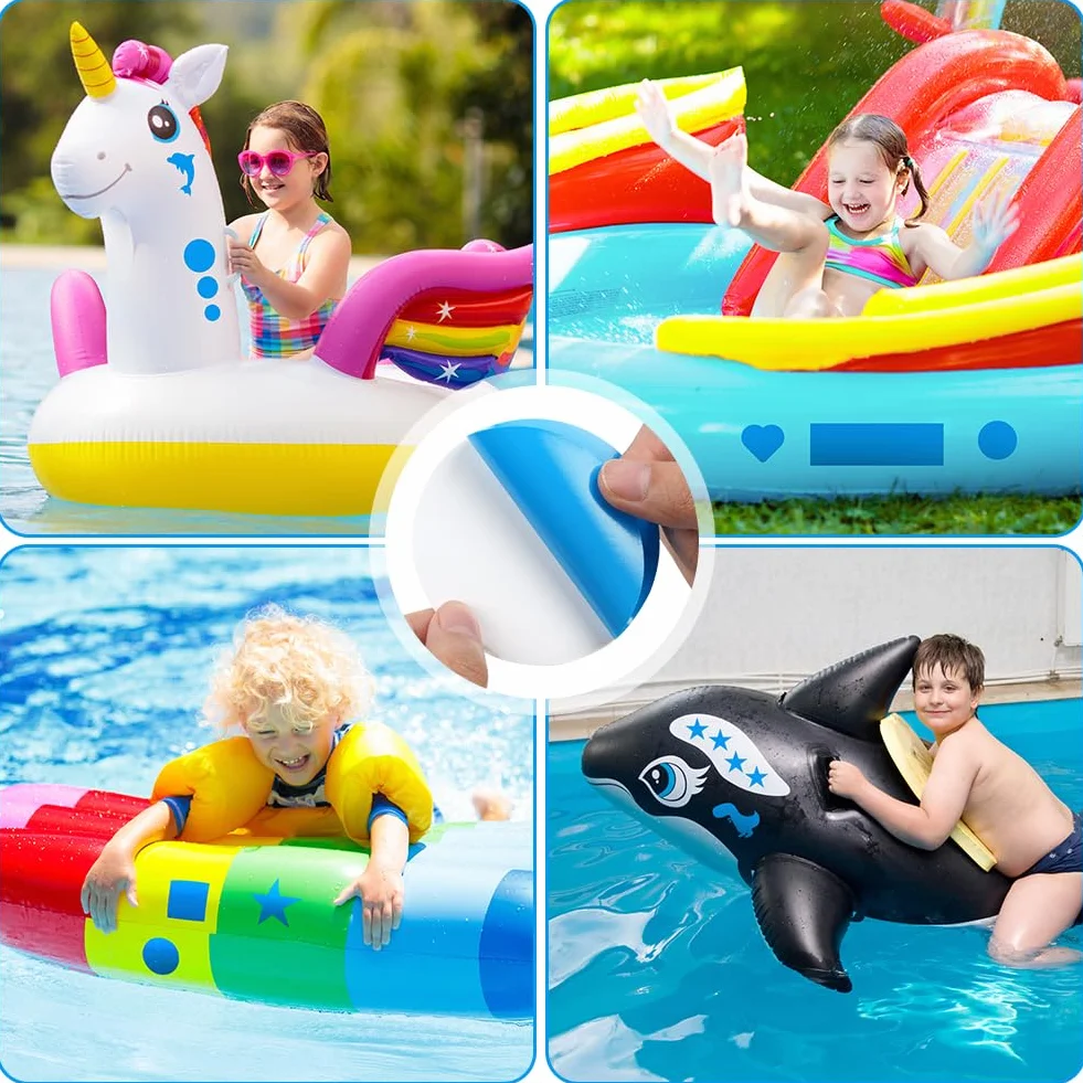 OSDUE Kit de Réparation de Patch en PVC pour Piscine, Lot de 40 Rustines Autocollantes