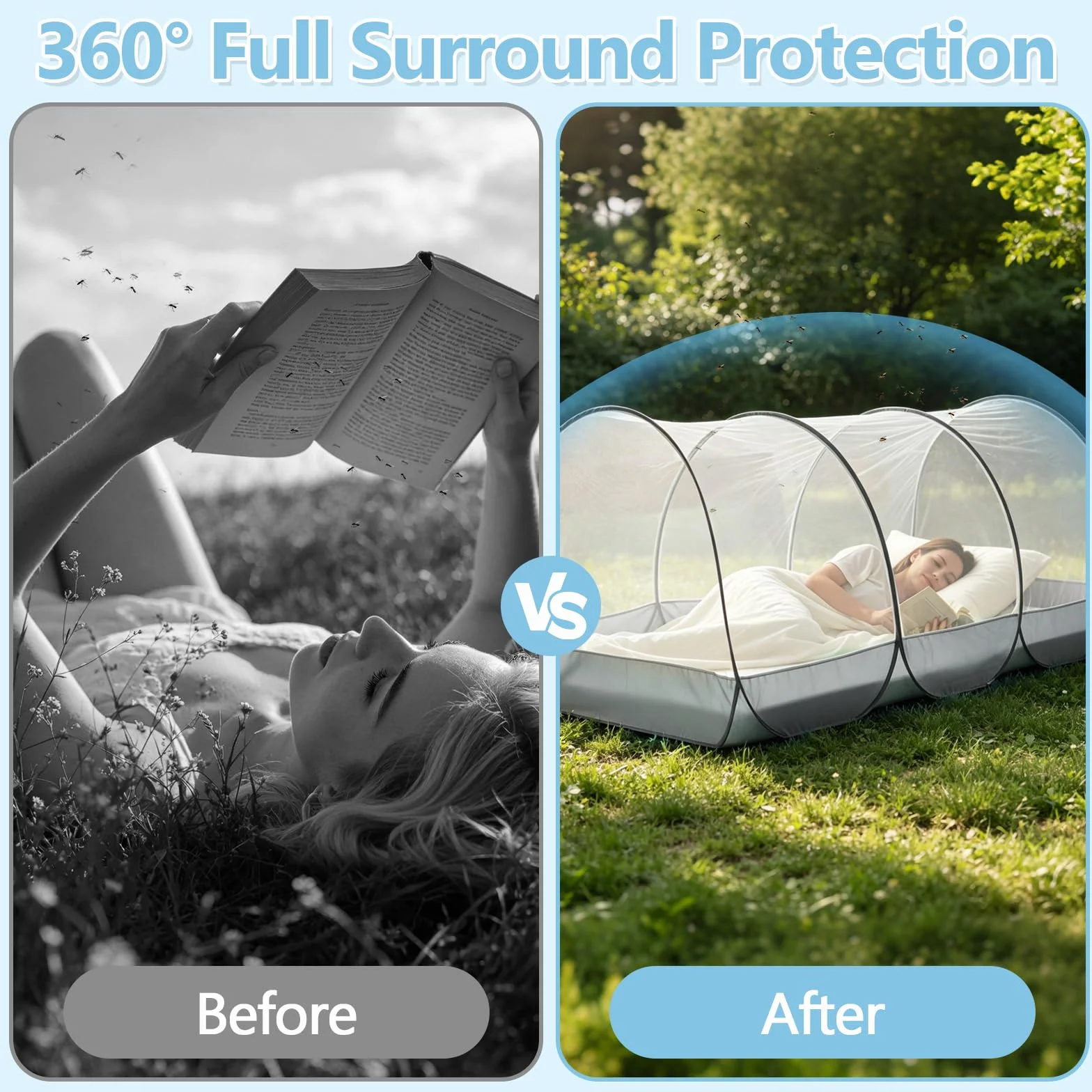 Moustiquaire De Voyage Pop Up 190 x 90 x 90 cm, Moustiquaire Pliable Ultra légère pour Chambre à Coucher, Camping, Extérieur, Installation Facile et Rapide