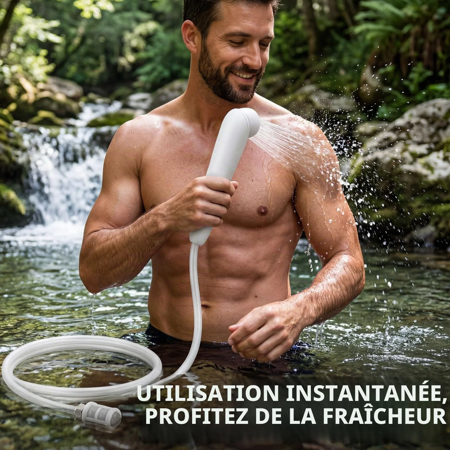 douche portable d'extérieur,Douche électrique tout à main,étancheIPX6,recharge USB,batterie intégrée,compact et portable,adapté pour le camping en plein air,les douches de plage,la randonnée