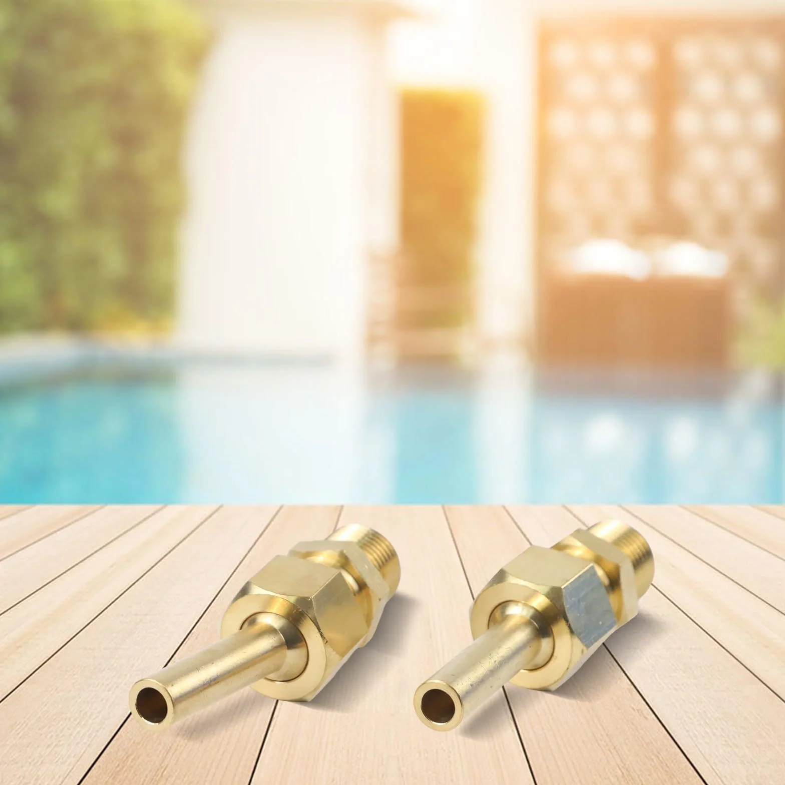 Buses d'eau en laiton pour piscine jacuzzi lot de 2 5 tailles 3/8 jaune