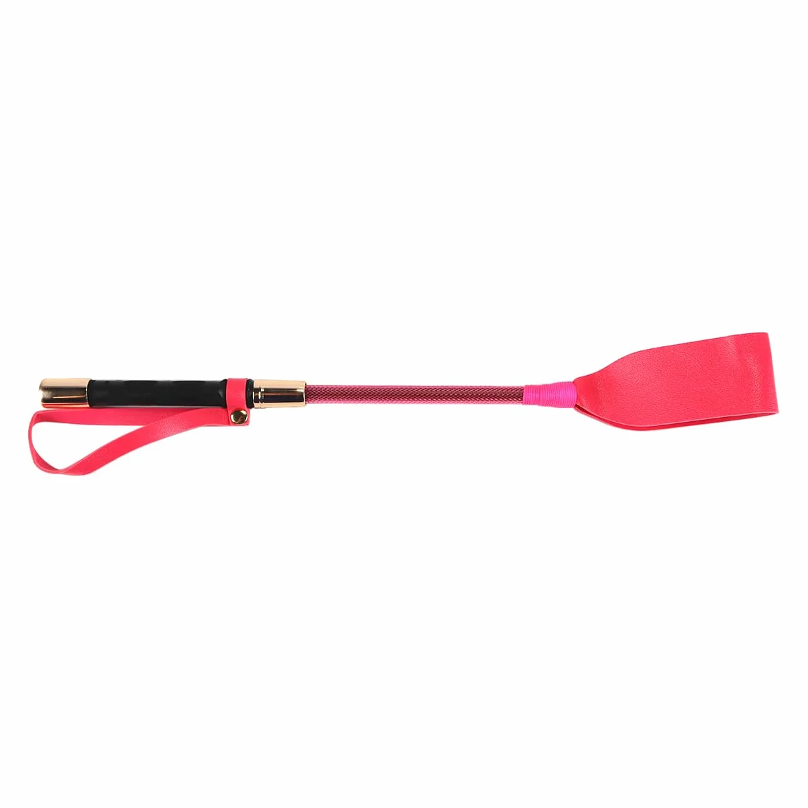 Cravache d'équitation 34 cm avec poignée antidérapante en gel (rose)