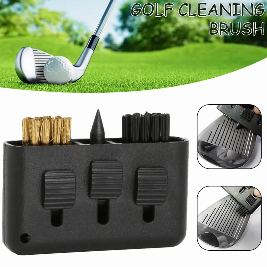 Lot de 3 brosses de club de golf 3 en 1 plastique nettoyage rainures cuivre accessoires golf
