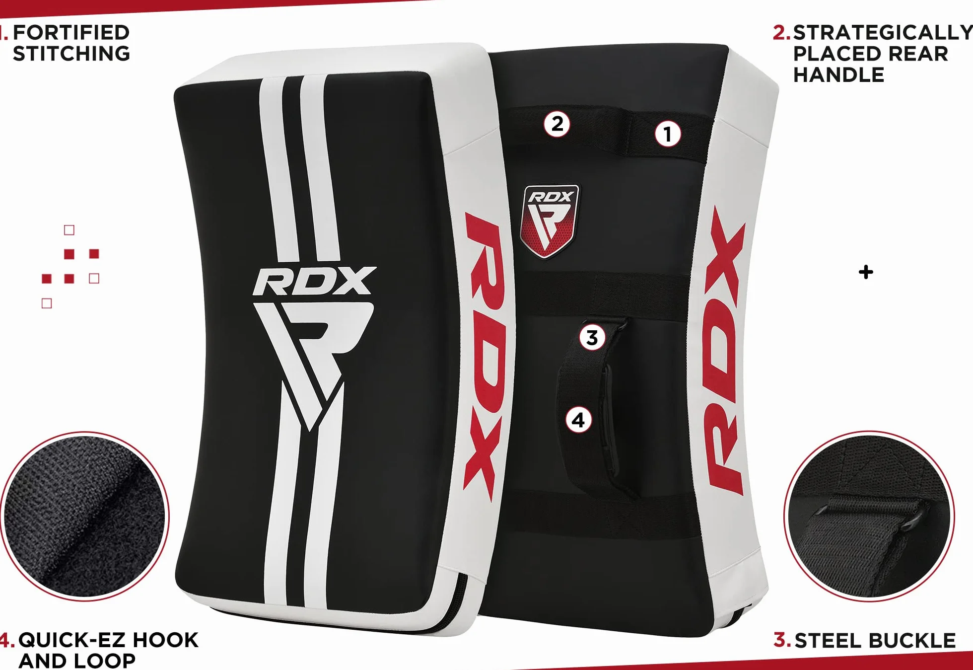 RDX Bouclier Frappe Pattes d'ours Boxe Thai Bouclier Courbe Coup Entraînement Paos Frappe Cible (Le Paquet Contient Une Seule Pièce)