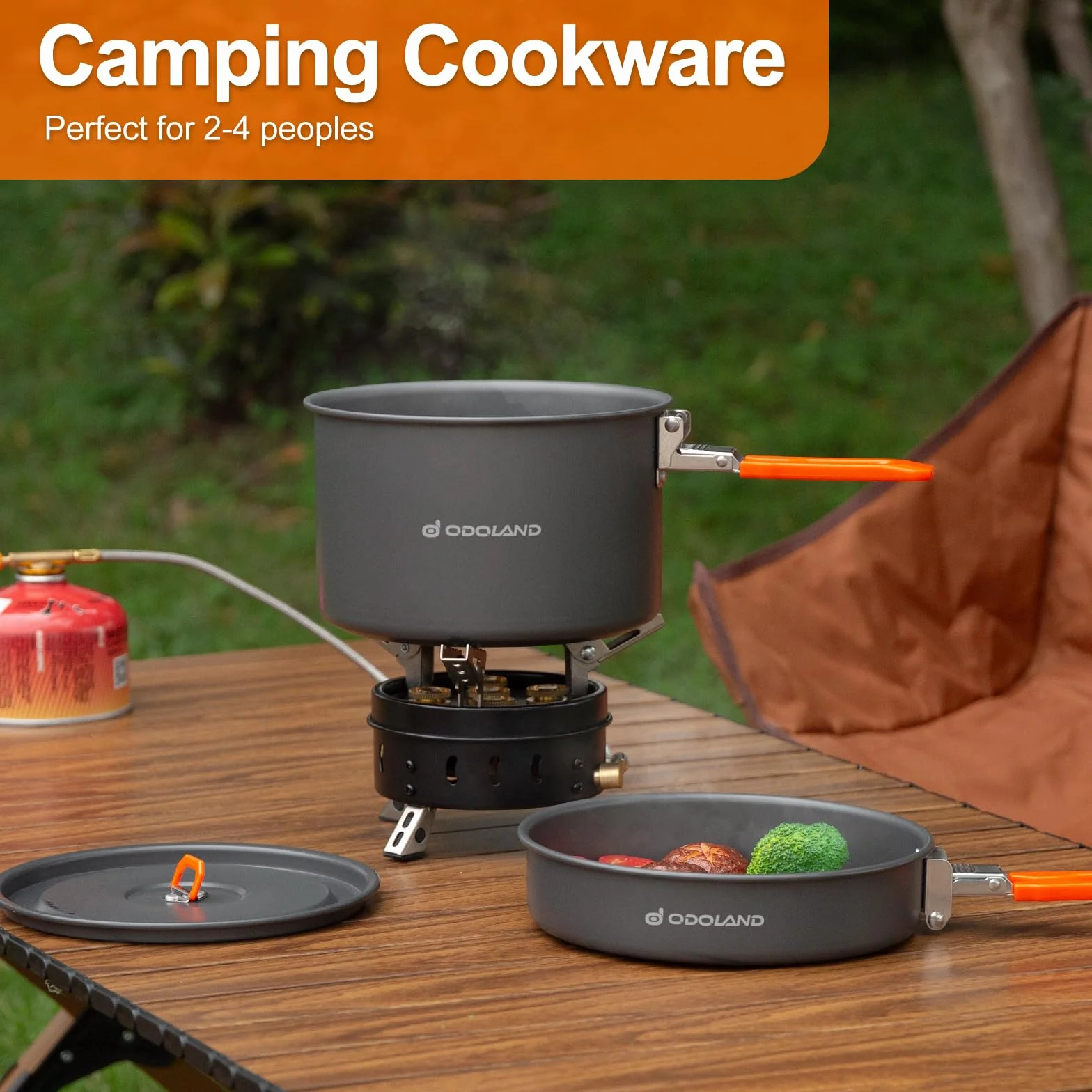 Ensemble de cuisine de camping Odoland - Parfait pour les aventures culinaires en plein air - Cuisine Extérieure de Camping