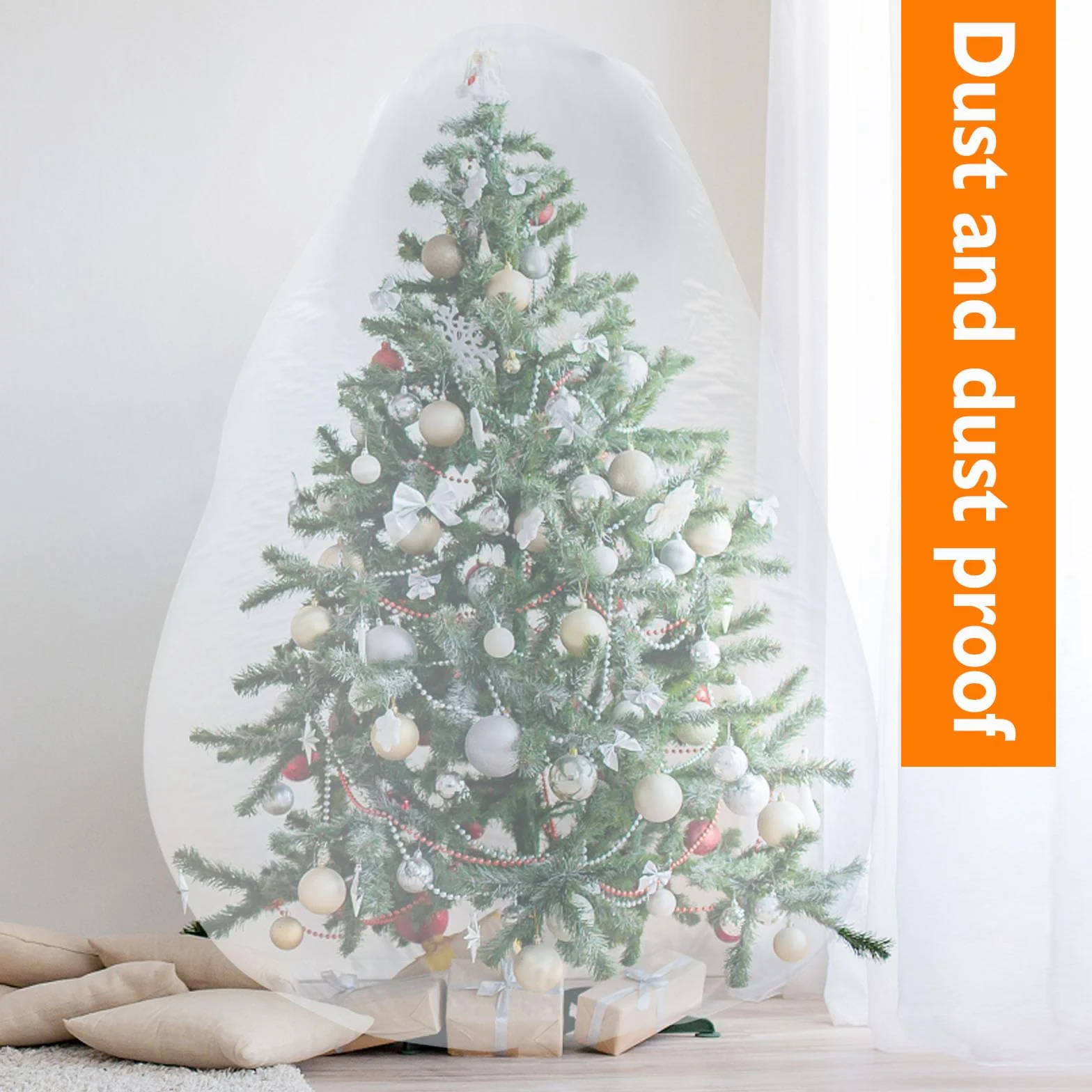 Lot de 2 sacs de transport transparents extra larges de 249 x 140 cm pour arche de guirlande, élimination des arbres de Noël, fournitures de fête d'anniversaire de mariage