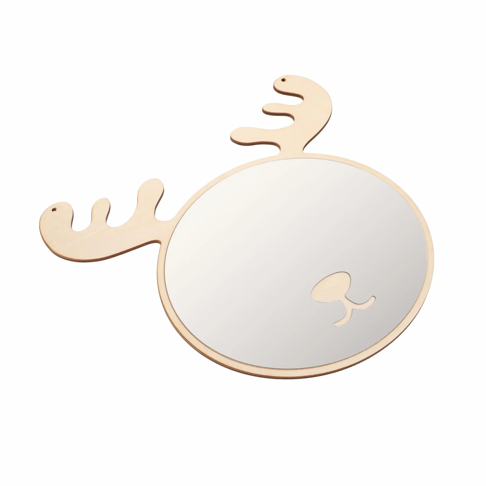 Miroir en Bois de Cerf Style Nordique Minimaliste Décoration Murale