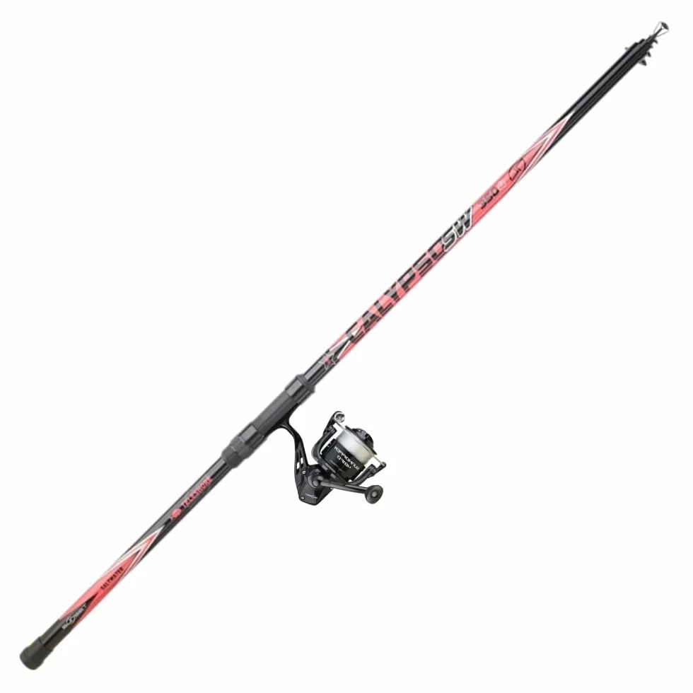 Canne à pêche Surf Casting 3,50 m 4 sections 80-150 g set moulinet beach Ledgering rock fishing