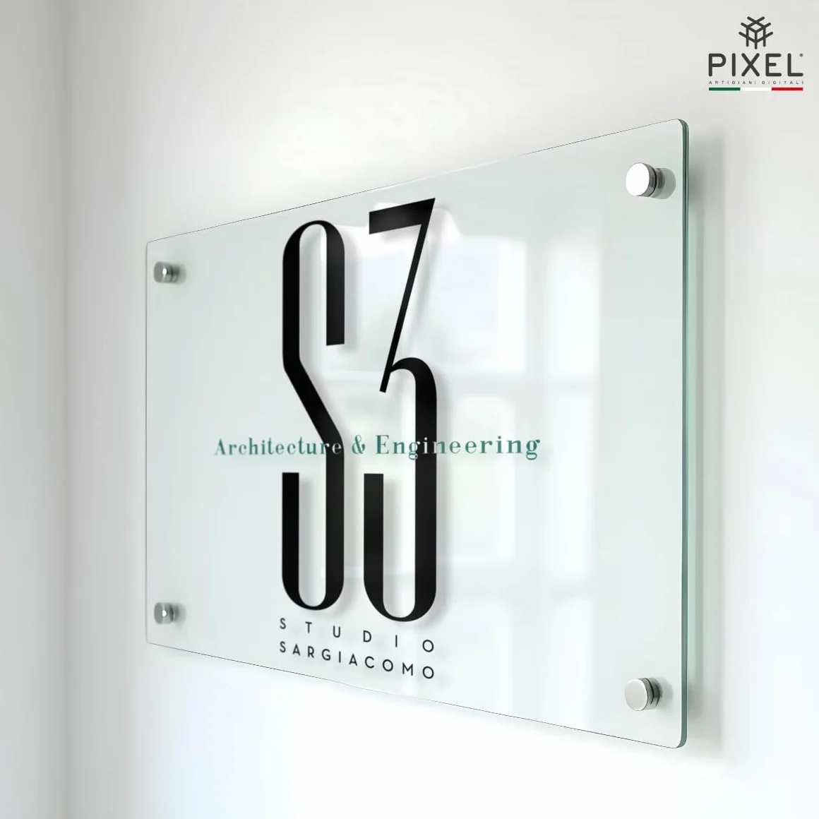 Plaque Personnalisée en Plexiglas pour Extérieur avec Logo, Texte ou Image 20x15