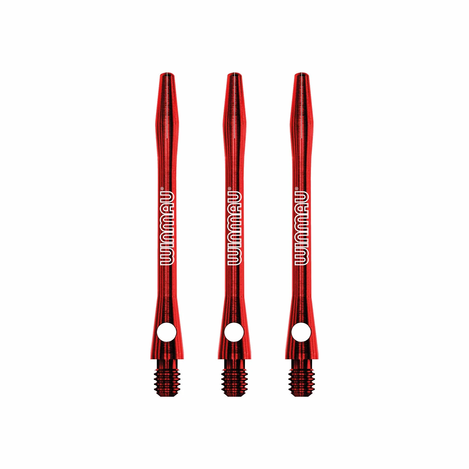 WINMAU Tiges de fléchettes en aluminium gravées au laser Rouge Moyennes Lot de 3