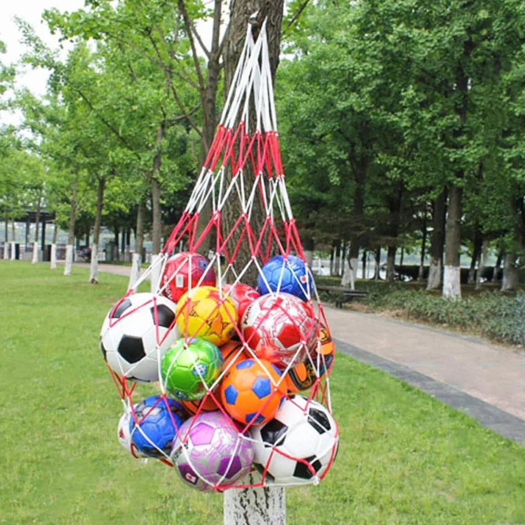 Sac à Ballons de Foot, Grand Capacité Sac de Ballon en Filet avec Cordon de Serrage Bandoulière, Grand Sac en Filet de Football Robuste pour Rugby Volley-Ball