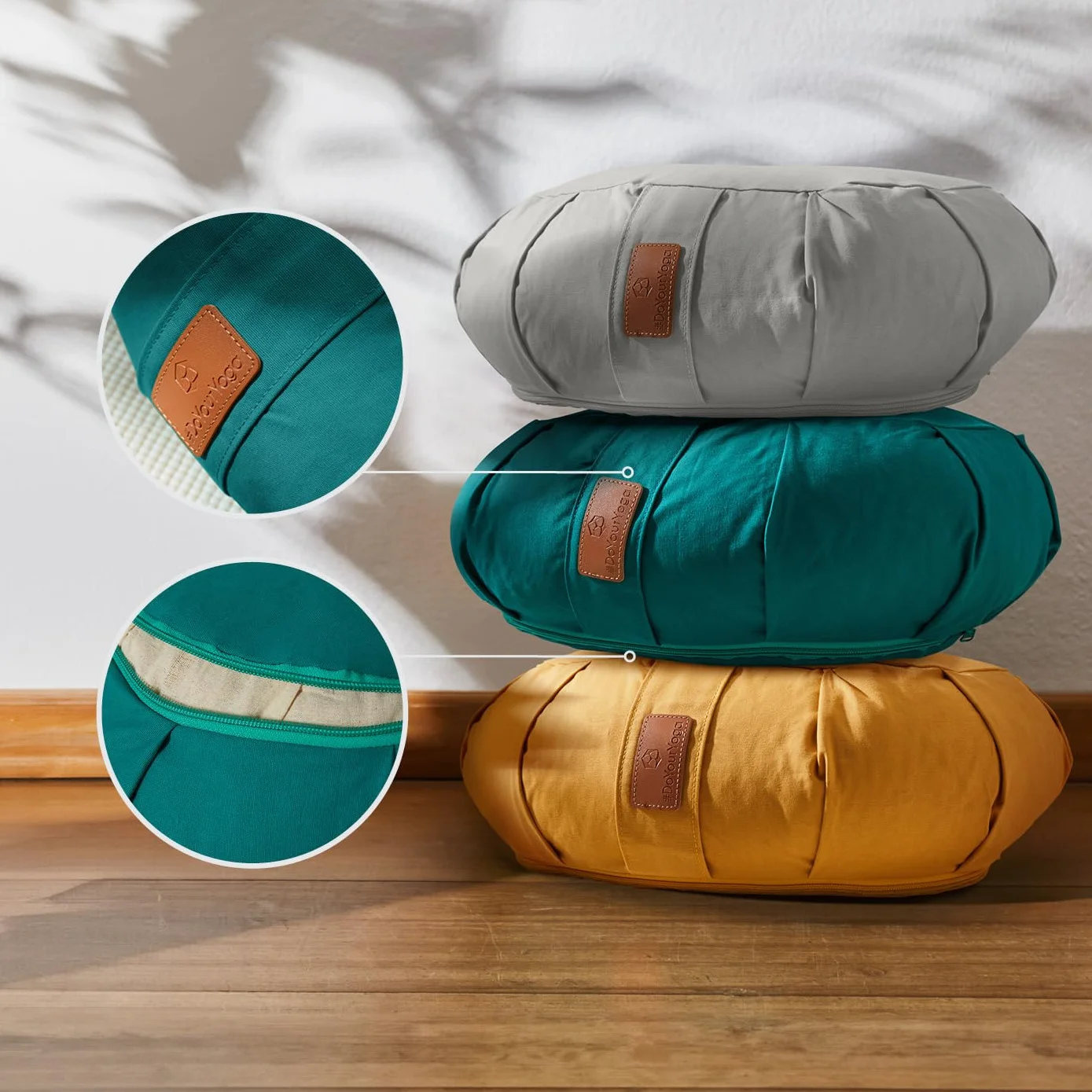 #DoYourYoga Coussin de Yoga Demi-Lune »Ganesh« - Idéal pour Yoga, pilâtes et méditations prolongées - Dimension 45 x 30 x 14 cm - Housse Amovible et Lavable - Disponible en différents Motifs