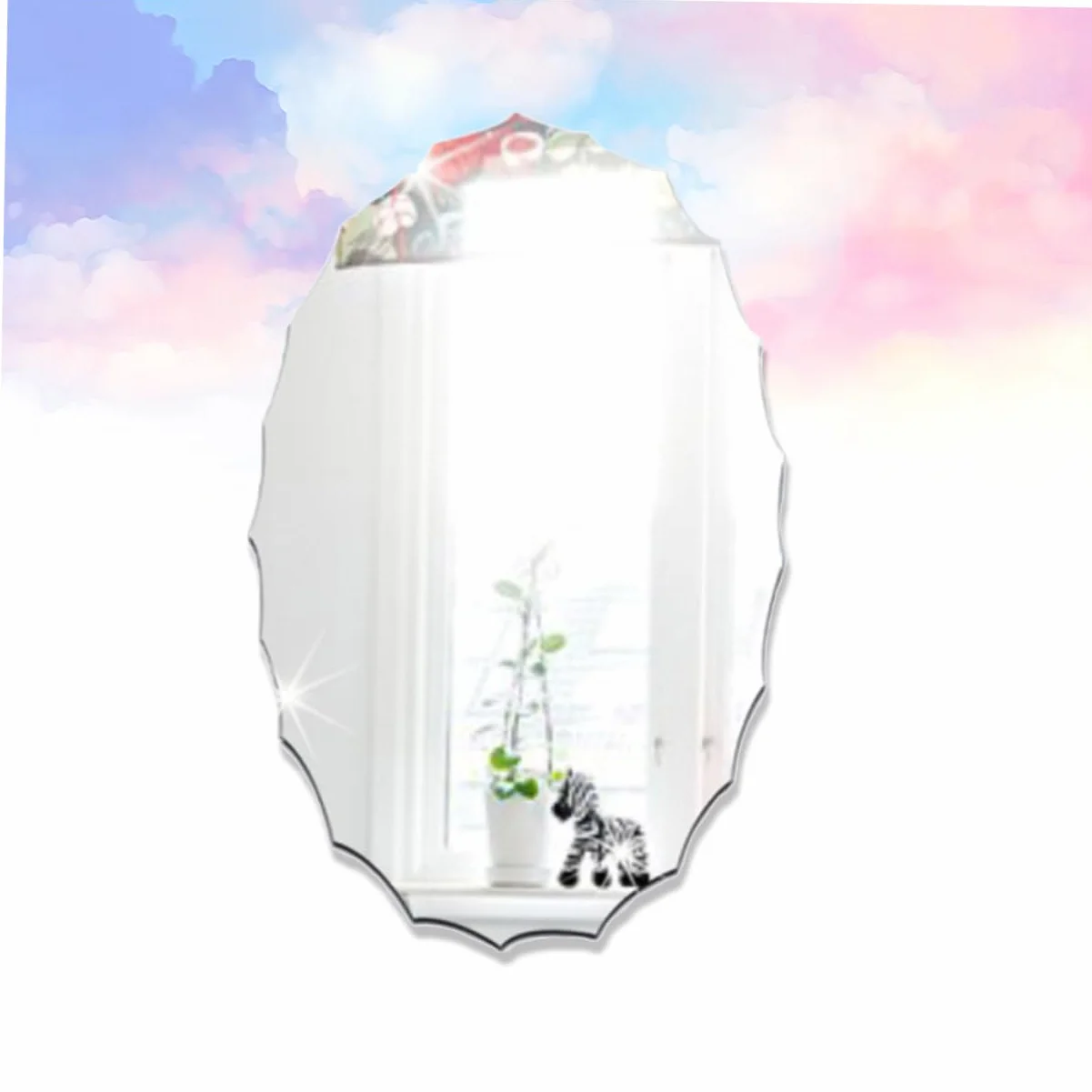 Cabilock Miroir Autocollant Oval Sticker Miroir pour Salle De Bain Décoration Murale