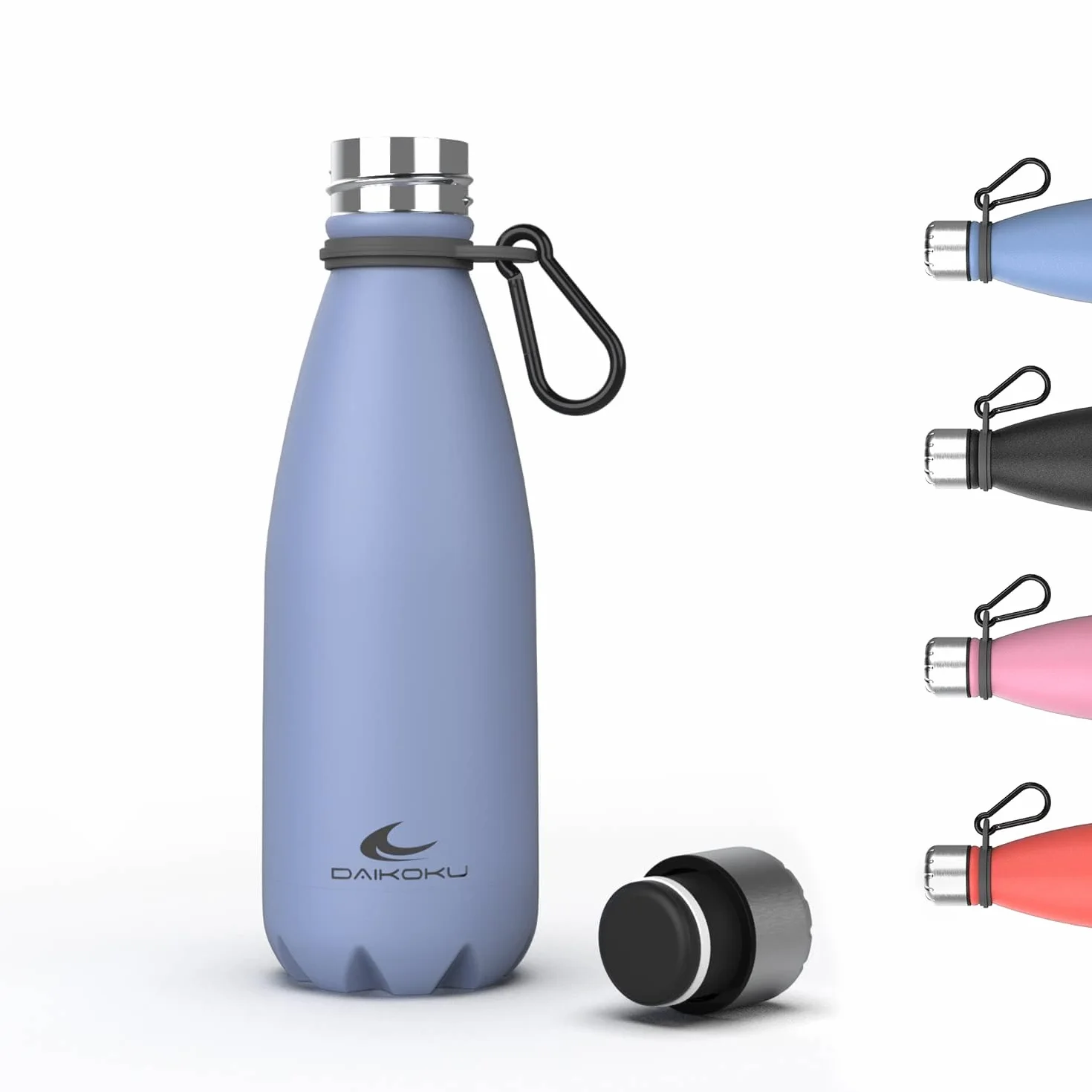 Daikoku - Bouteille Thermique en Acier Inoxydable 350 ML | Boissons Chaudes Pendant 12 Heures et Froides Pendant 24 Heures | Sûre et Saine | Idéale pour la Randonnée, Le Gymnase, Le Bureau | Bleu
