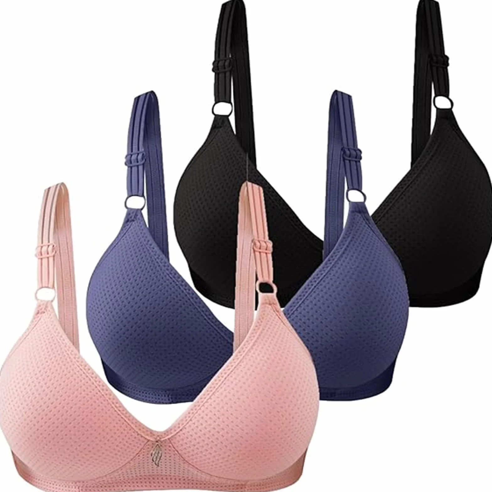 Soutien-Gorge sans Fil Anti-Chute pour Femmes, Sous-Vêtements Réglable Respirant Couleur Unie