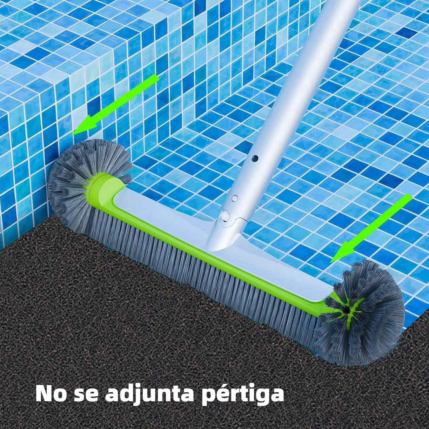 Brosse Piscine Professionnelle 45° Extra Large pour Fond et Parois, Compatible Liner