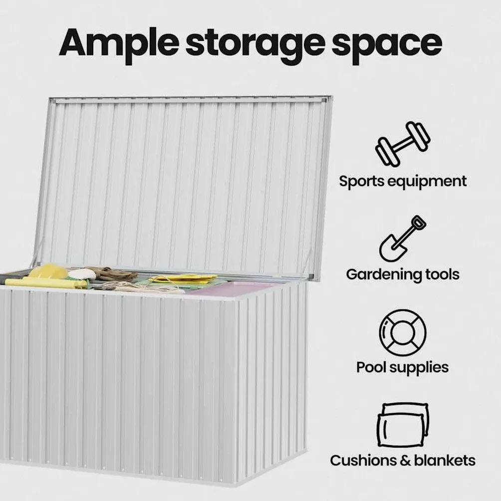 vidaXL Boîte de Rangement Jardin Coffre Stockage Extérieur Gris