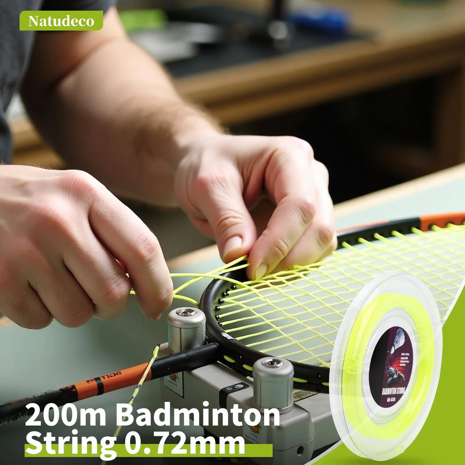 Corde De Raquette De Badminton Fil De Remplacement De Fil De Ligne De Raquette De Tennis Professionnel 0,72 Mm 200 M Bobine De Fil De Raquette pour Entraînement Quotidien Amateur