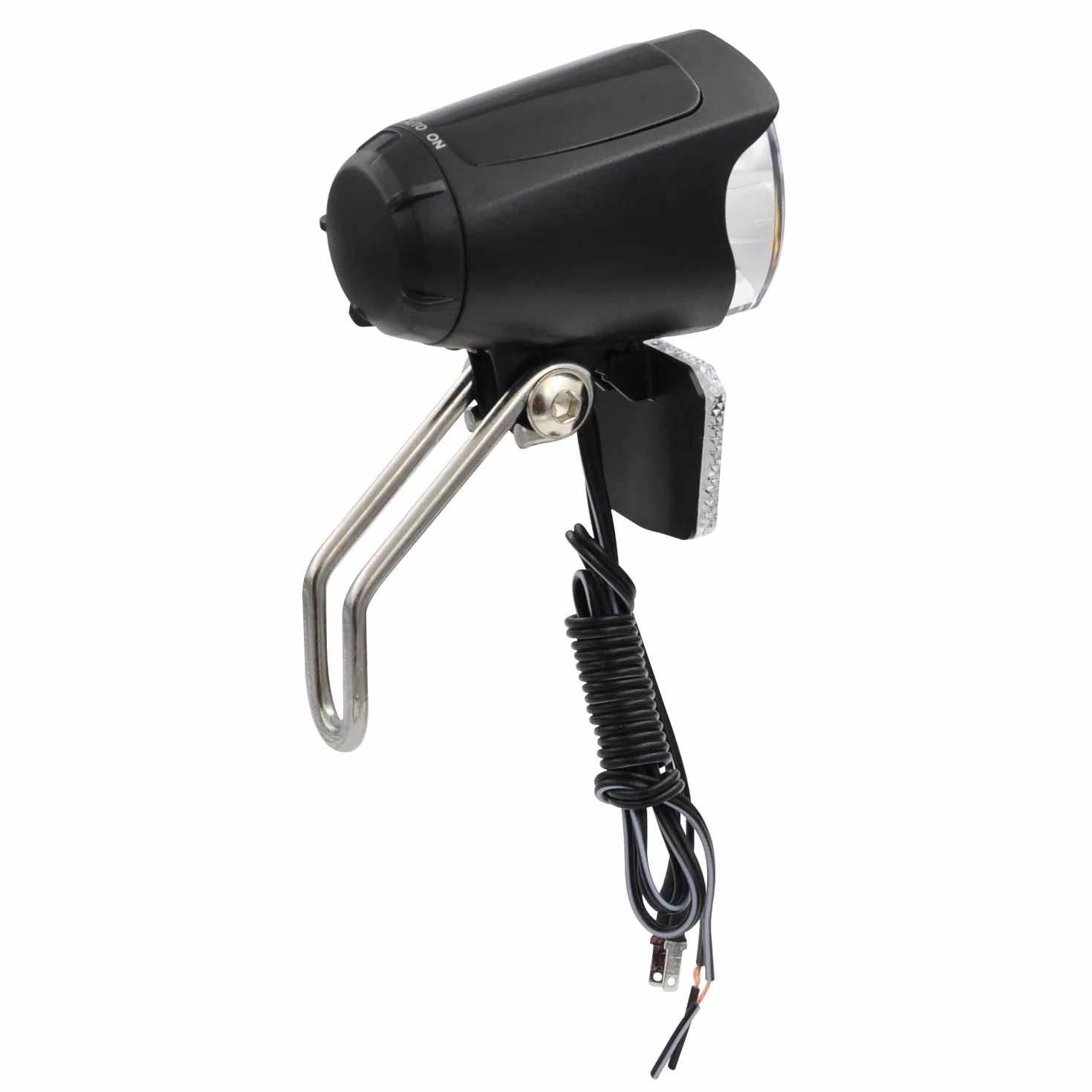 nean Phare de vélo LED 70 lux à dynamo avec feu de position automatique et StVZO, feu avant de vélo, phare avant avec plaque de refroidissement en aluminium, noir