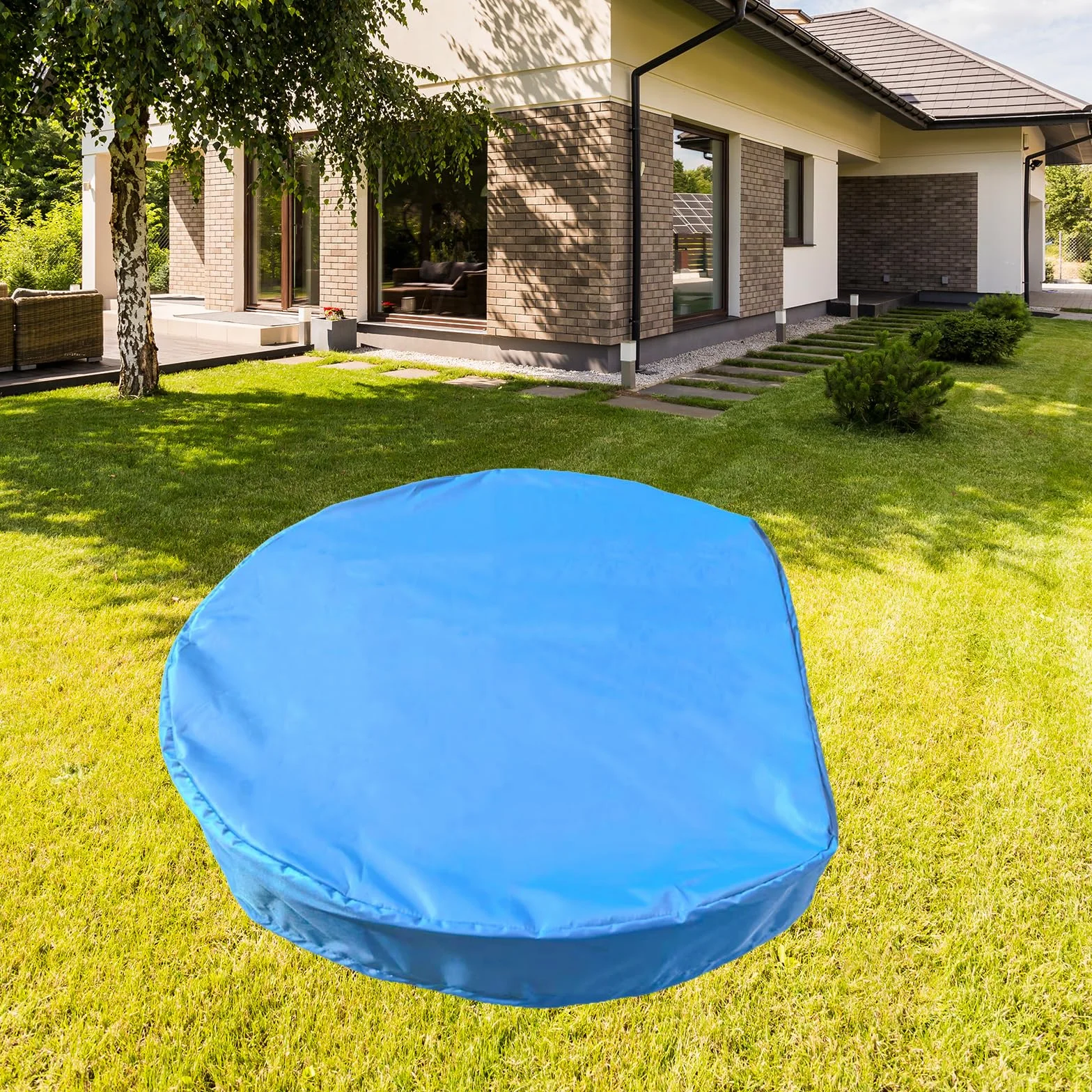 Bâche Bac à Sable Imperméable Oxford avec Cordon de Serrage pour Jardin Extérieur