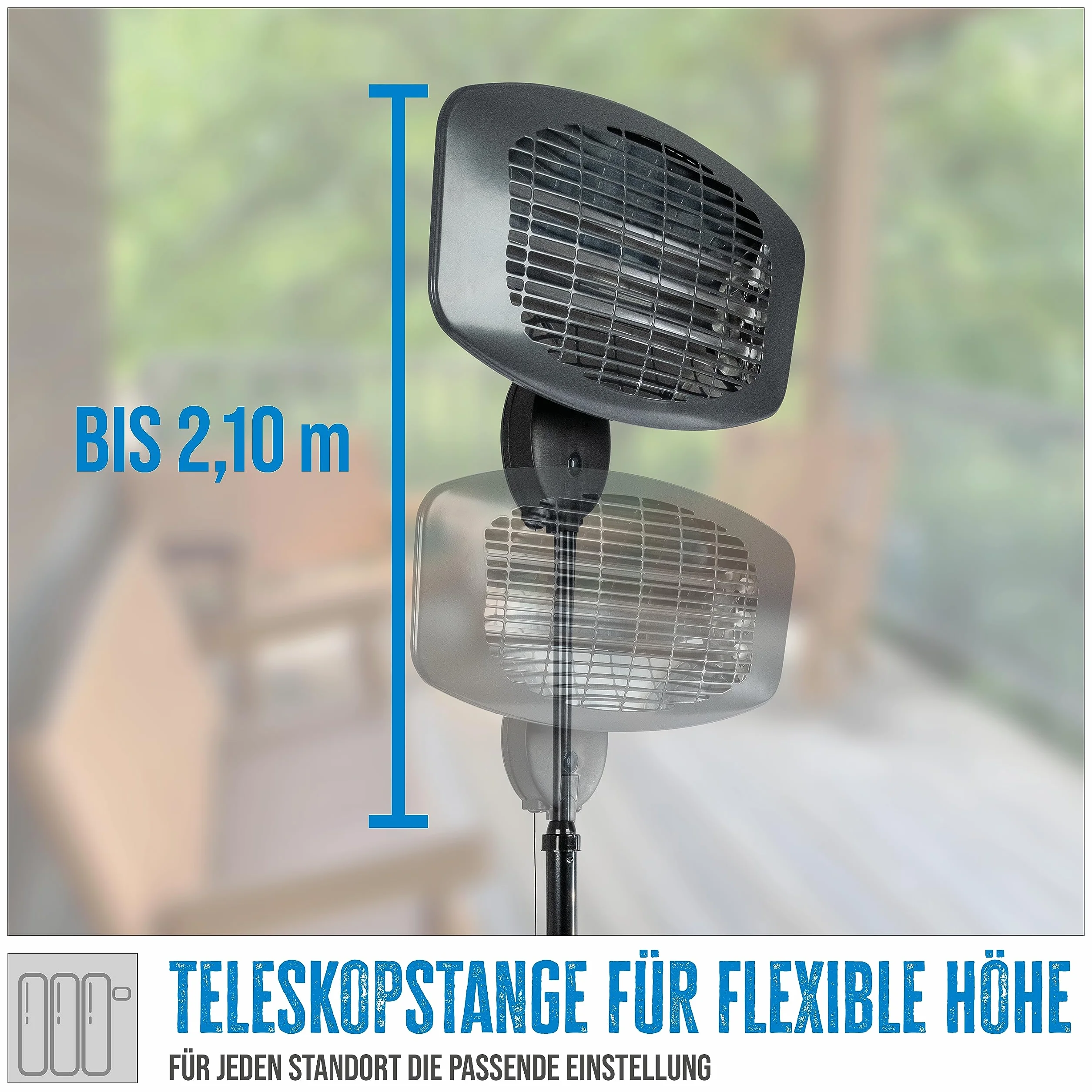 Güde Chauffage infrarouge sur pied GIH 2000 2000 W 3 niveaux 650/1035/2000 W 15 m³