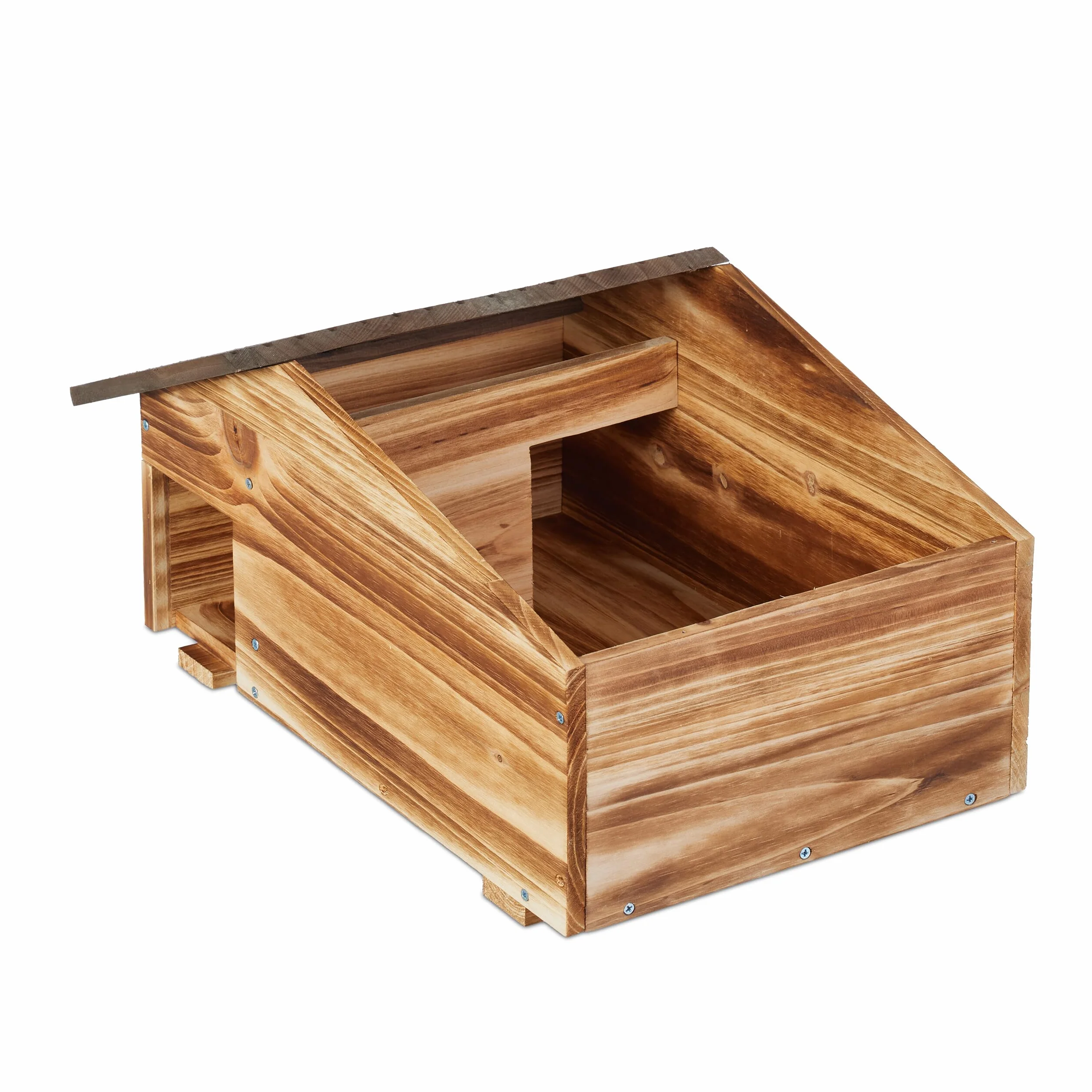 Relaxdays Abri pour hérisson 2 Parties Hiver 24 x 46 x 33,5 cm Marron