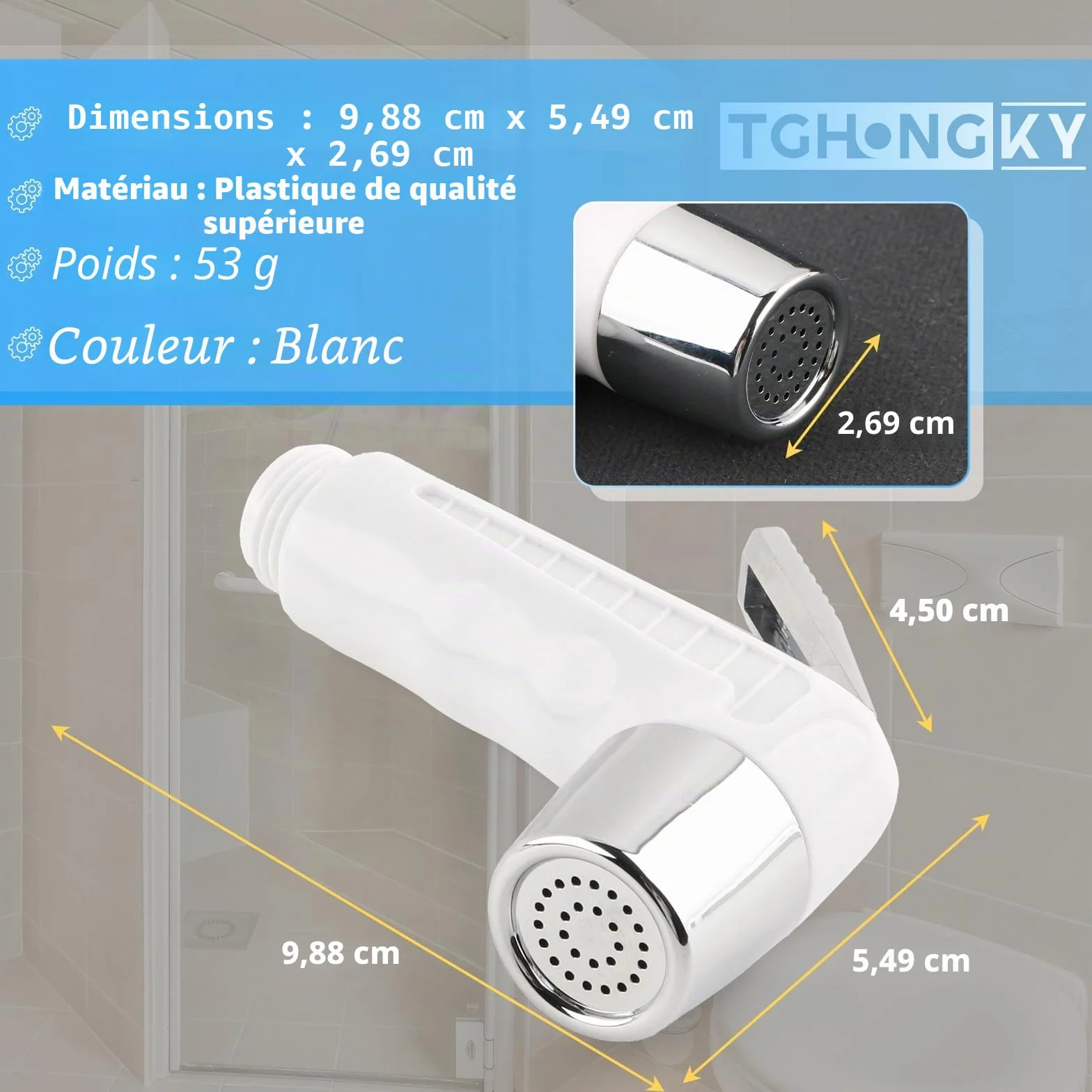 2x Douche Bateau Douchette Camping-Car Douchette Bateau avec Bouton, Pomme à économie D'eau,Durable et Résistant à la Rouille,Conception à Pression Accrue