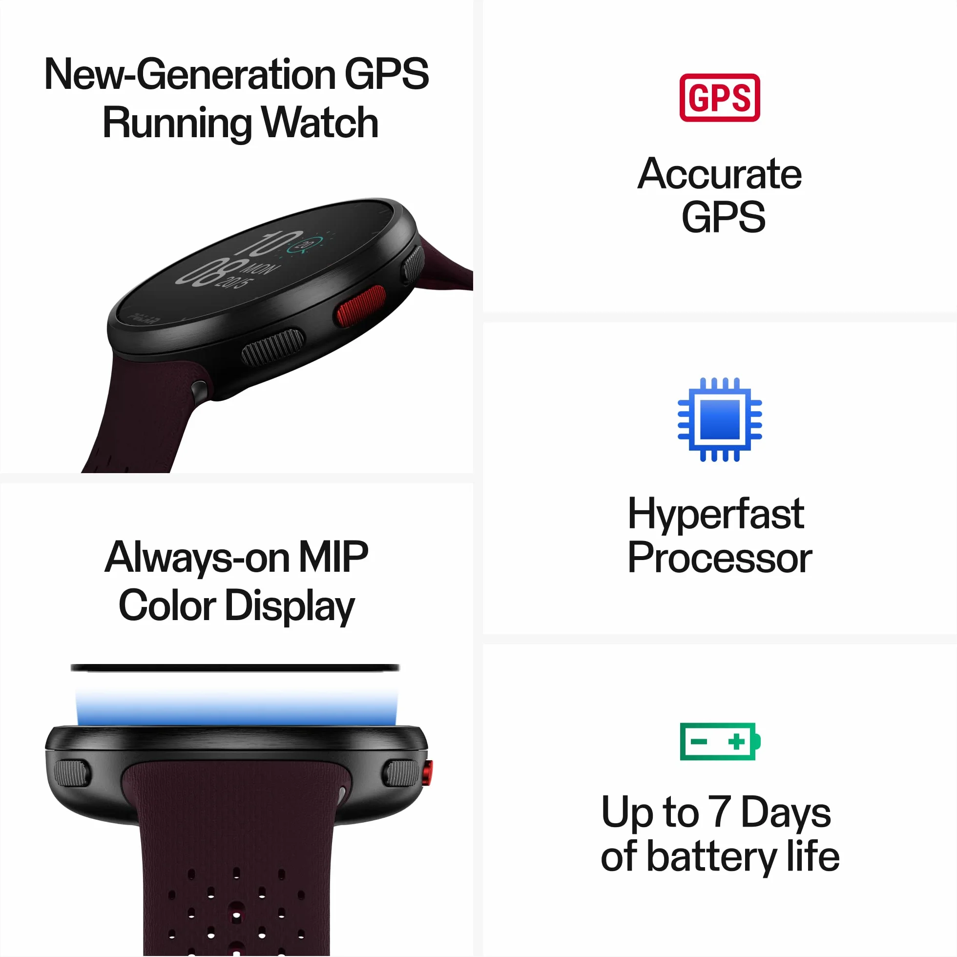 Polar Pacer Pro GPS-Sportuhr mit Fahrradhalterung, Pulsuhr, Activity Tracker