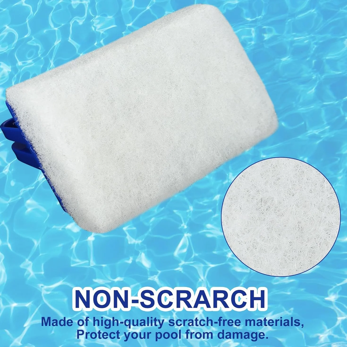 Lot de 3 brosses en éponge multifonction pour piscine avec manche