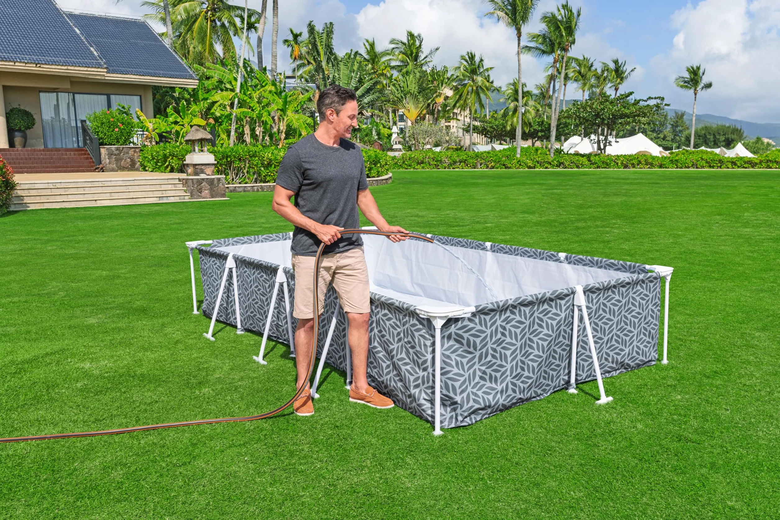Piscine Hors Sol rectangulaire Steel Pro™ imprimée Graphique 366 x 201 x 66 cm