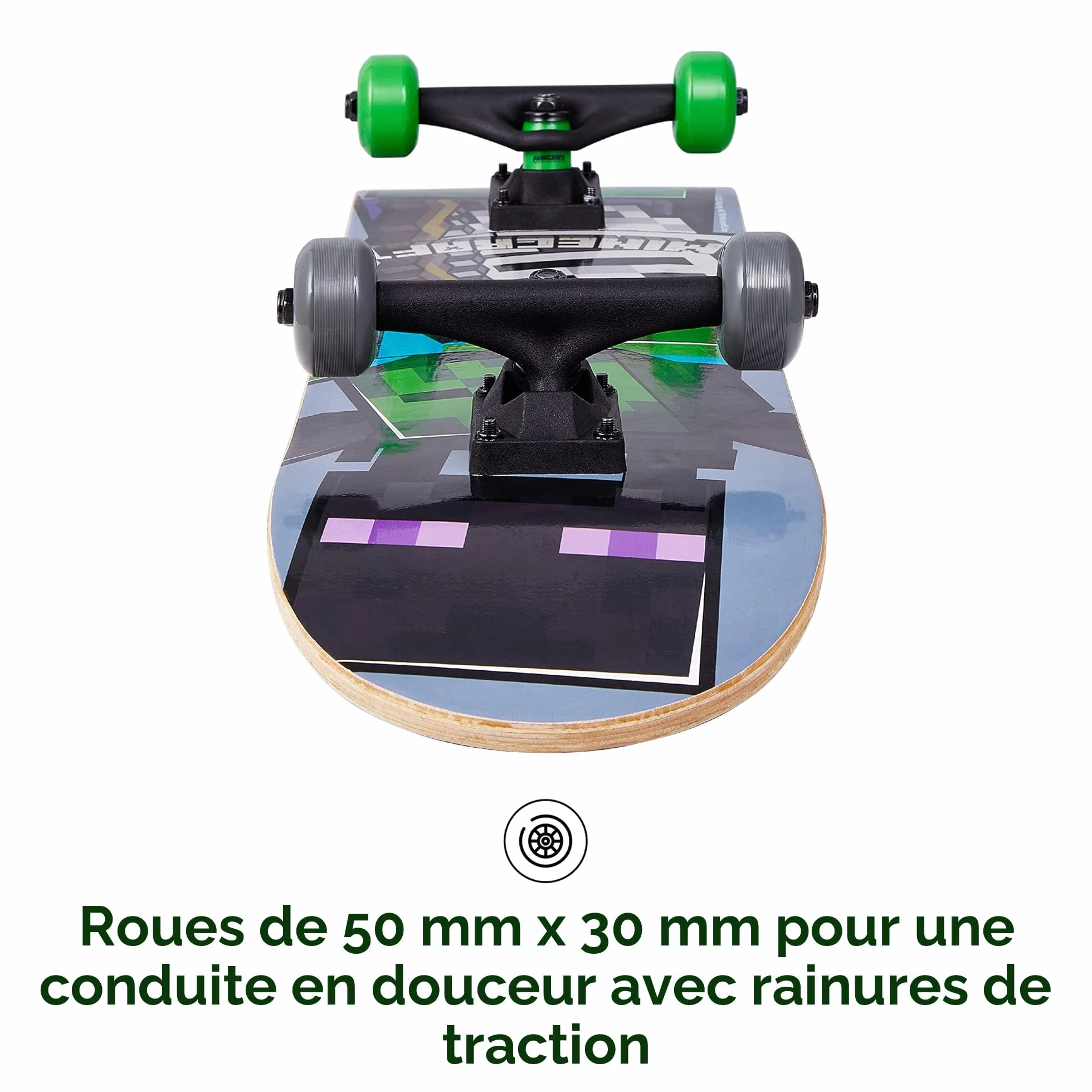 Minecraft Skateboard en érable 9 Plis pour croisière, Sculpture, Figures et Descente 78,7 cm